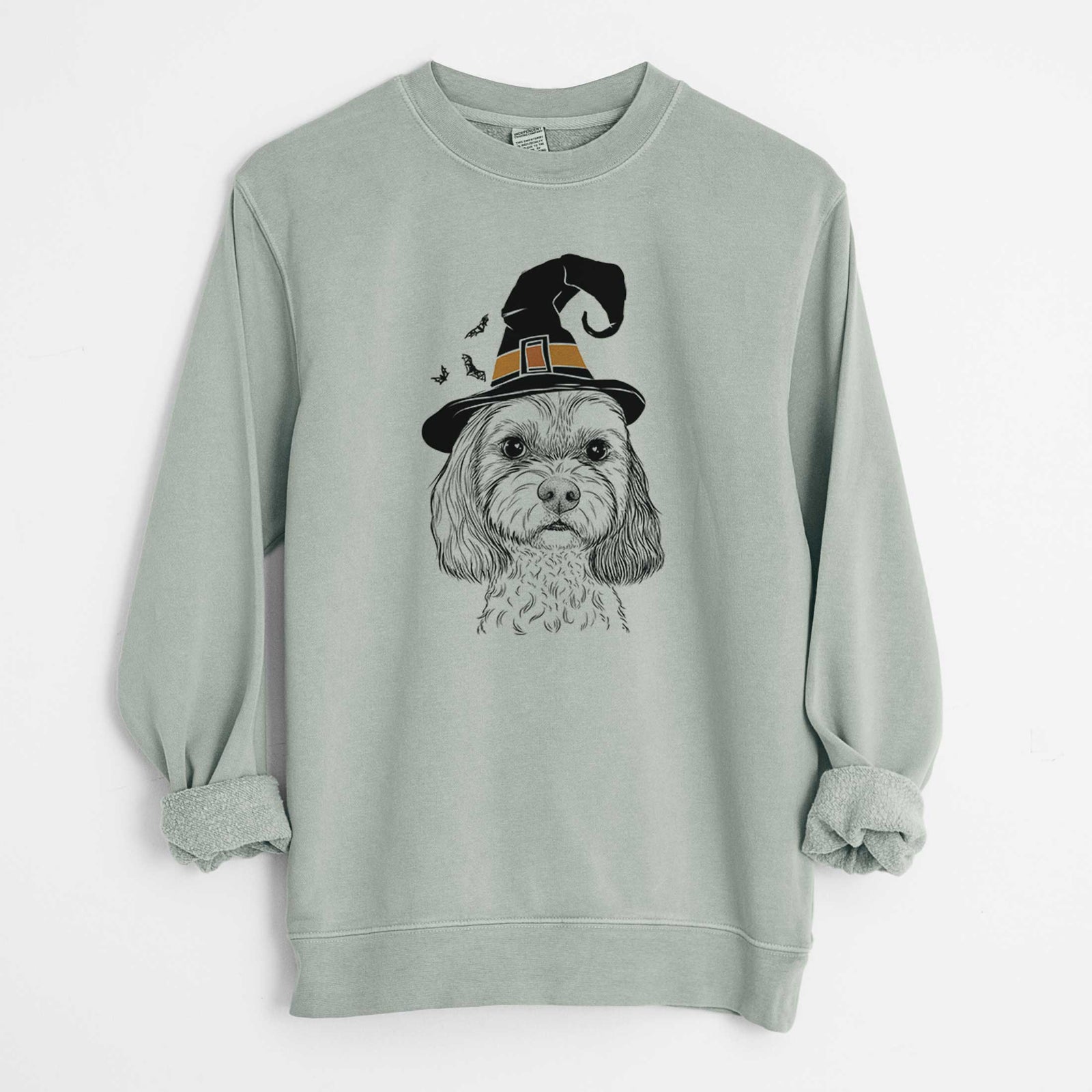 Witch Jasper Diggins the Cavapoo - Unisex Pigment Dyed Crew Sweatshirt