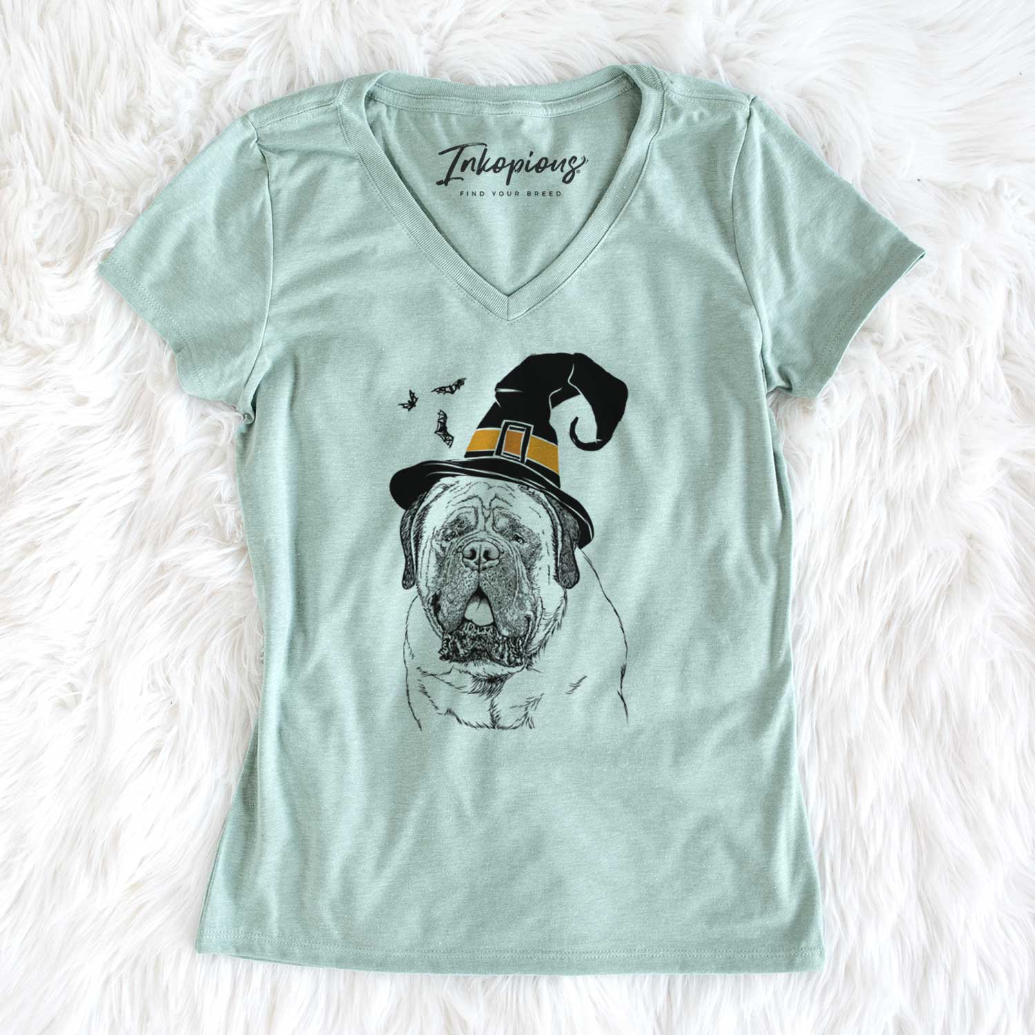 Witch Jed the English Mastiff - Women's V-neck Shirt