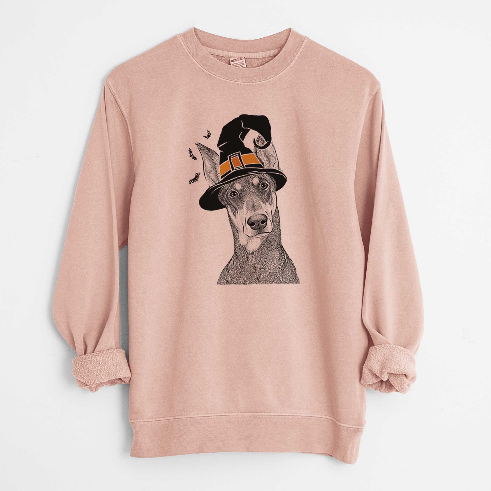 Witch Jenna the Doberman Pinscher - Unisex Pigment Dyed Crew Sweatshirt