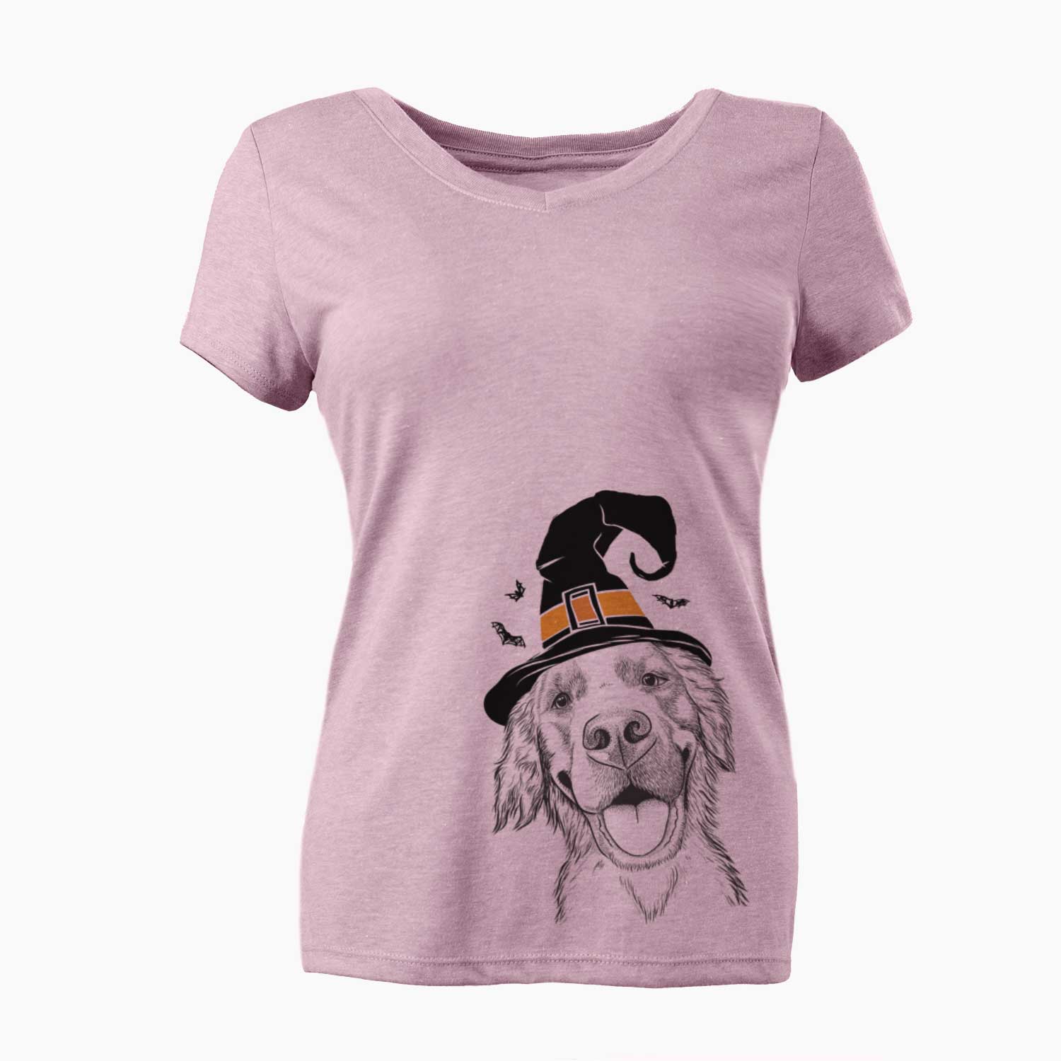 Witch Jordy the Golden Retriever - Women's V-neck Shirt
