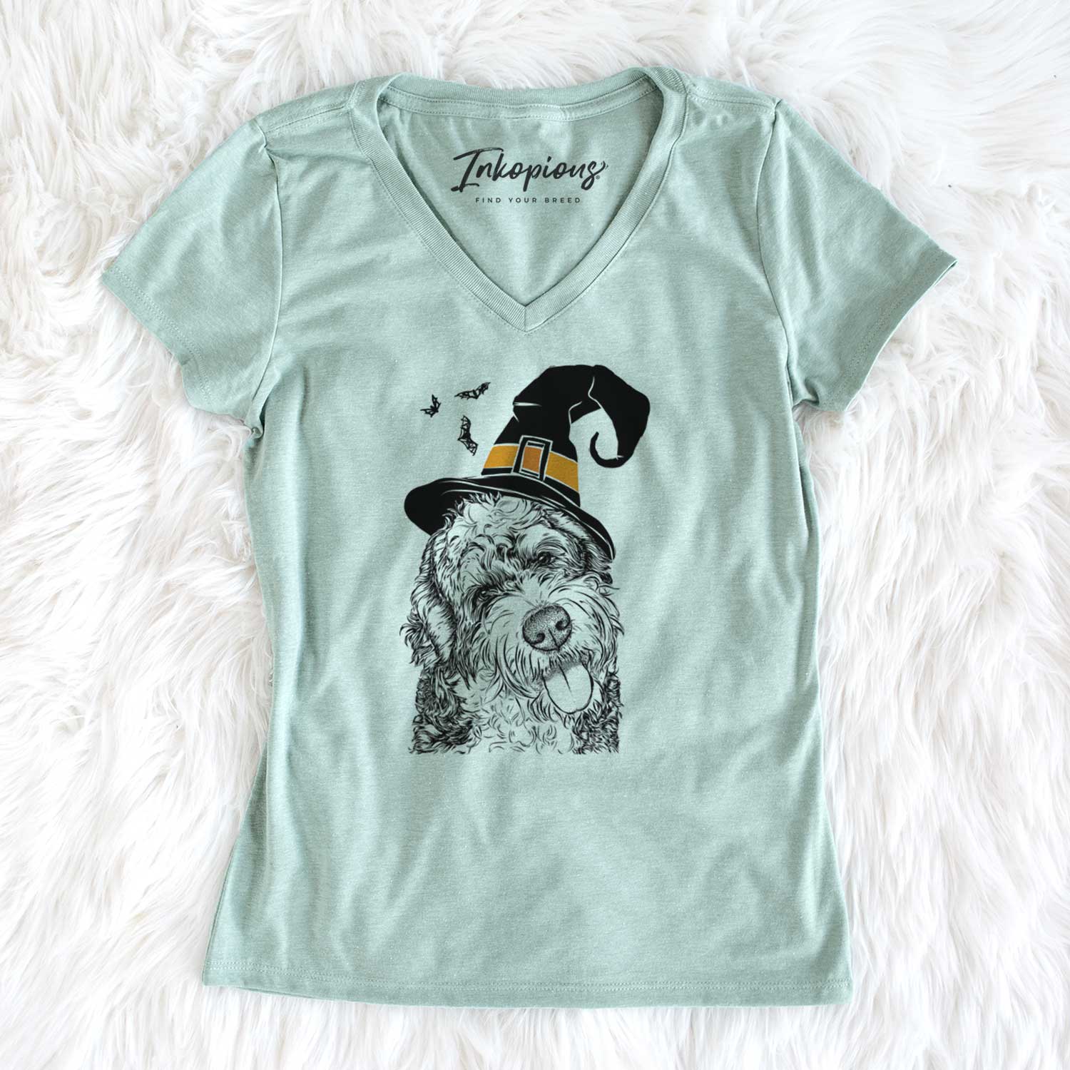 Witch Kaci the Bernedoodle - Women's V-neck Shirt