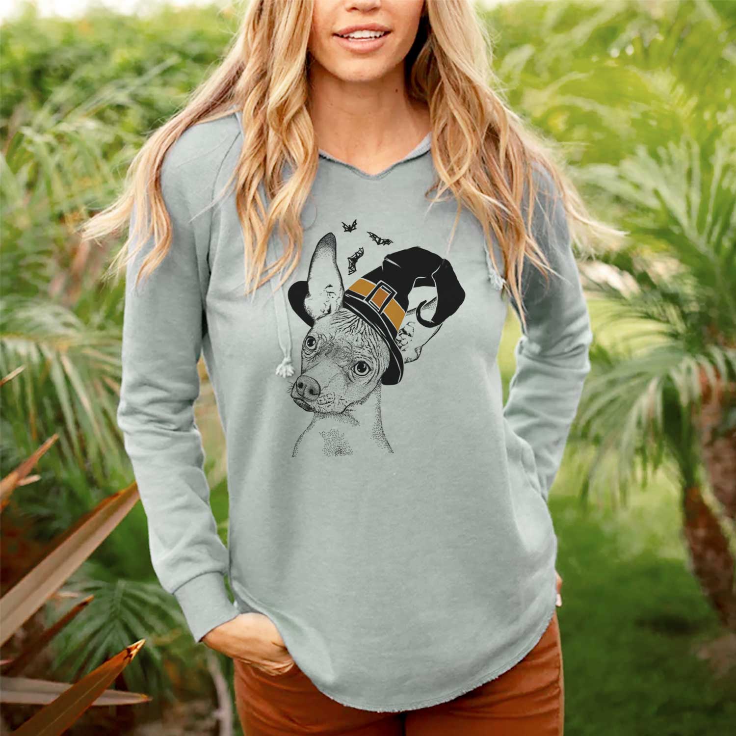 Witch Kahlo the Xoloitzcuintli - Cali Wave Hooded Sweatshirt