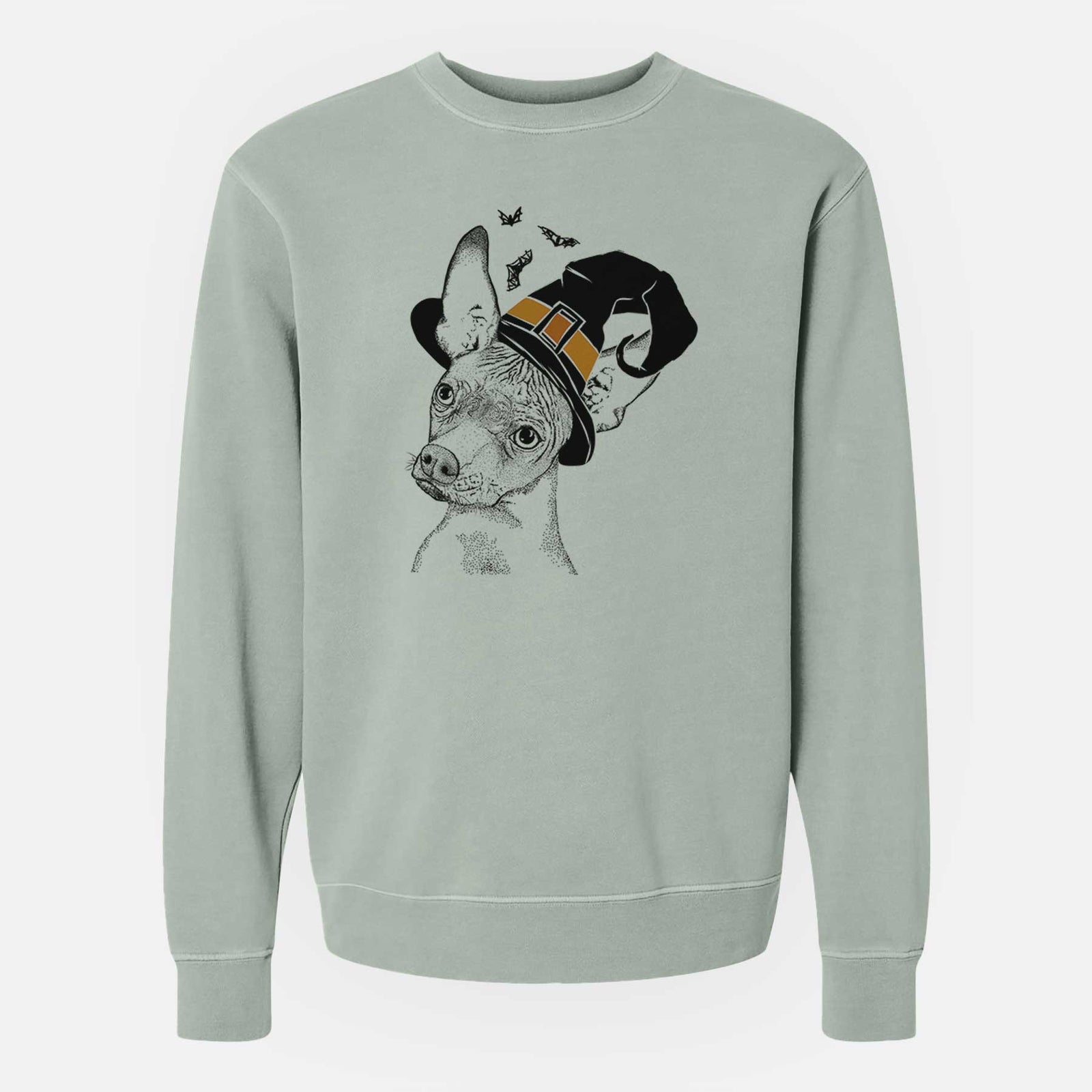 Witch Kahlo the Xoloitzcuintli - Unisex Pigment Dyed Crew Sweatshirt
