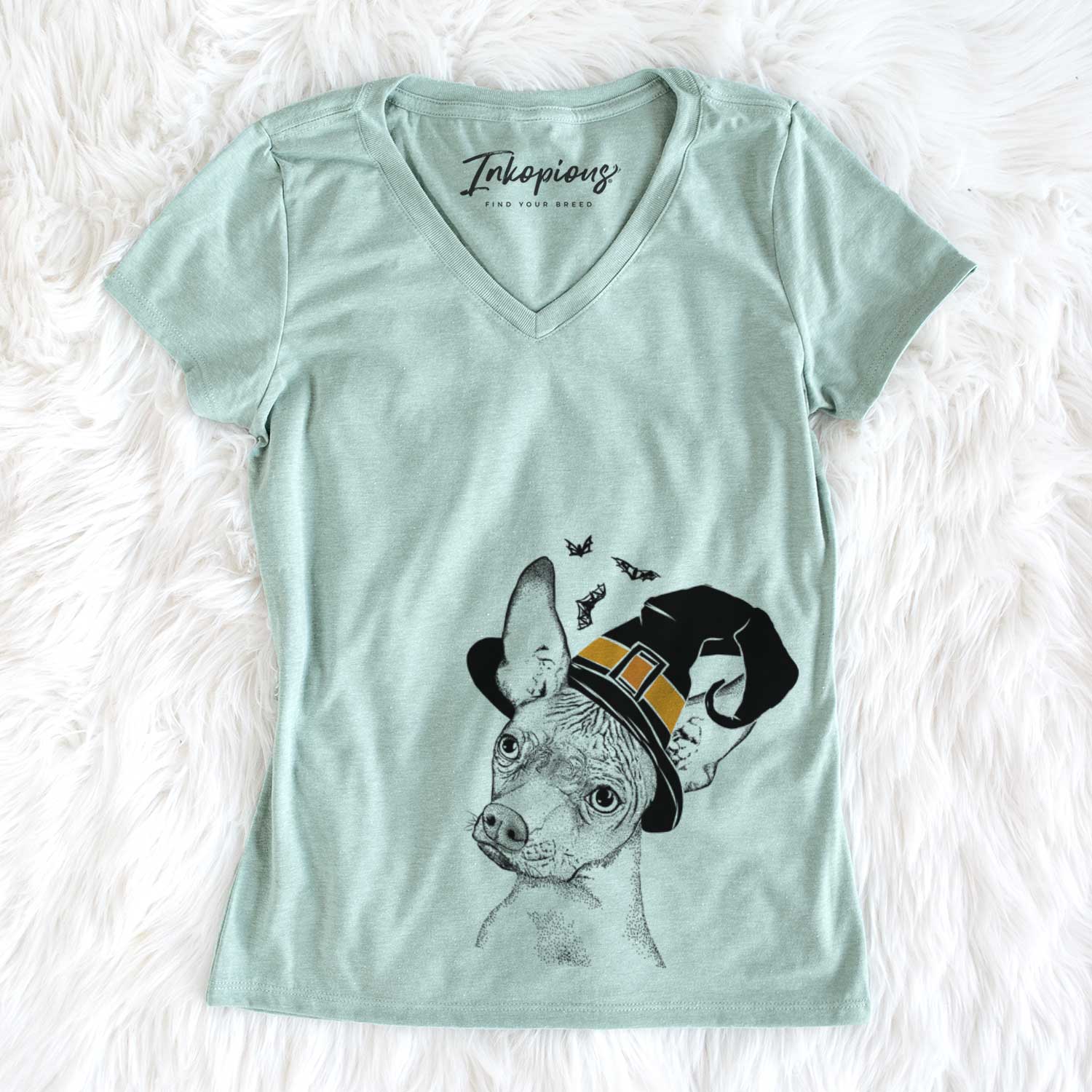 Witch Kahlo the Xoloitzcuintli - Women's V-neck Shirt