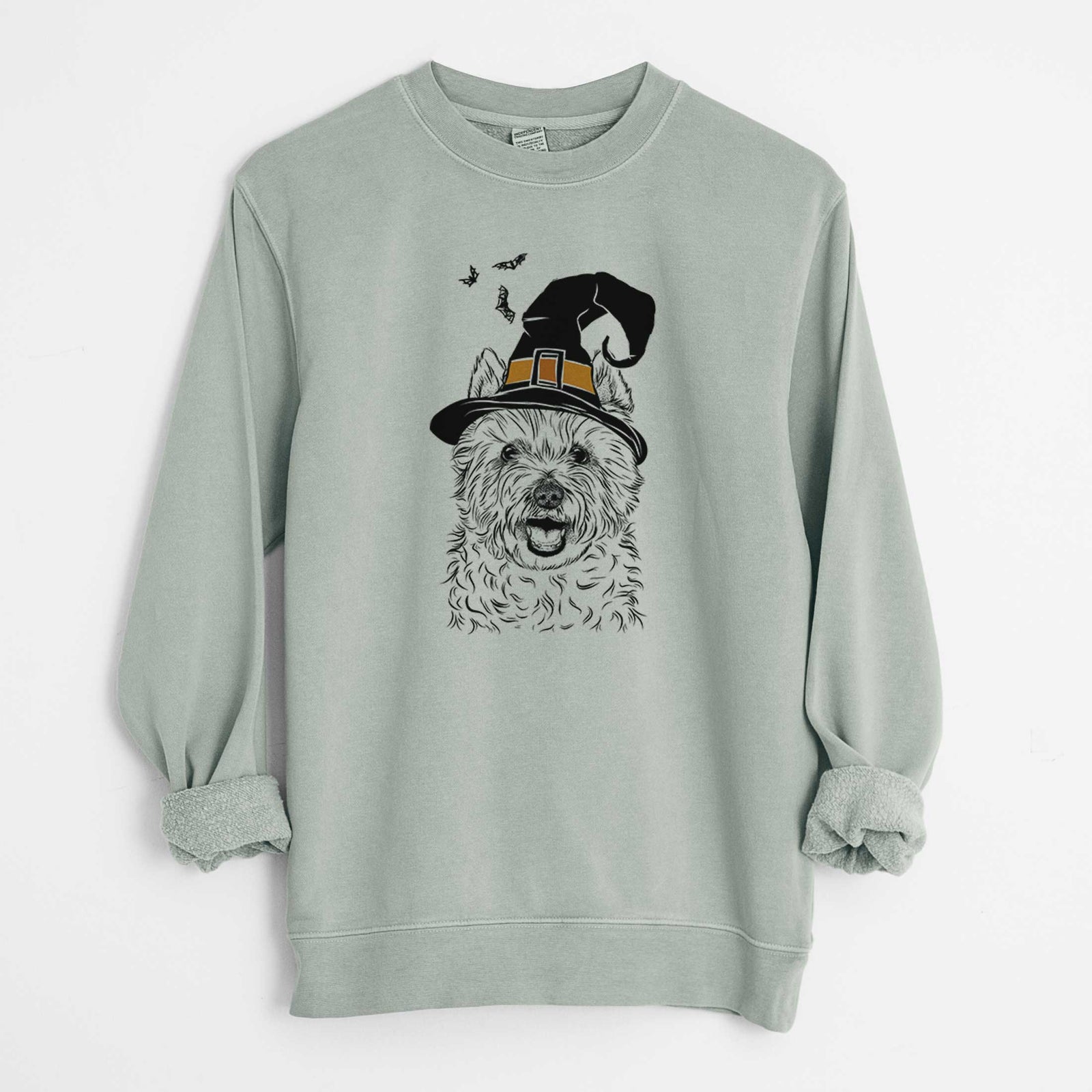 Witch Kami the West Highland Terrier - Unisex Pigment Dyed Crew Sweatshirt