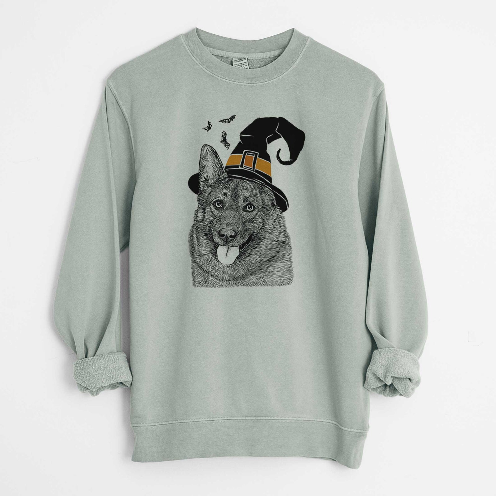 Witch Kasia the Norwegian Elkhound - Unisex Pigment Dyed Crew Sweatshirt
