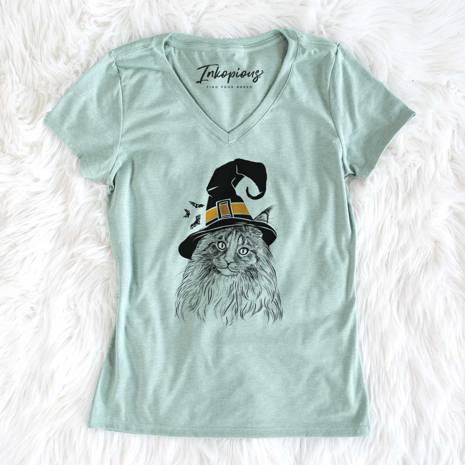 Witch Kiki the Maine Coon Cat - Women's V-neck Shirt