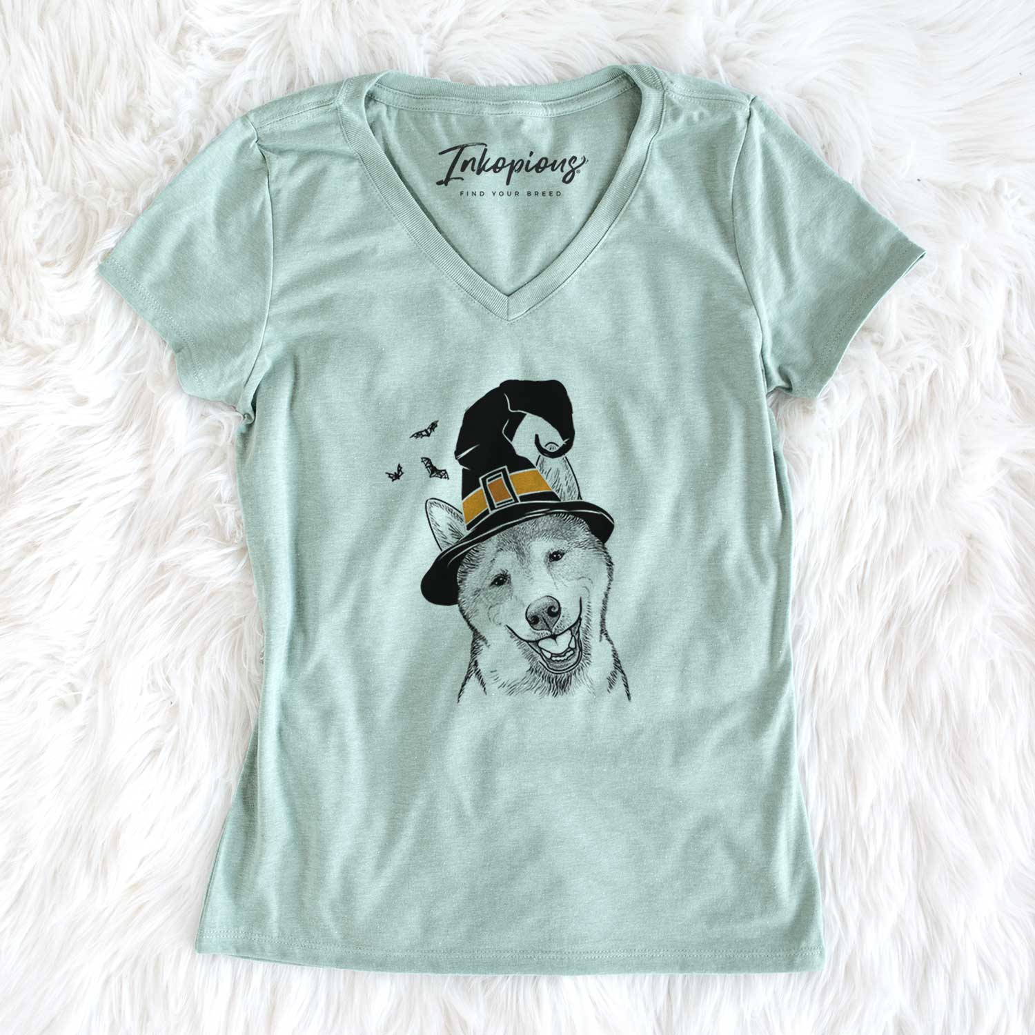 Witch Koby the Shiba Inu - Women's V-neck Shirt