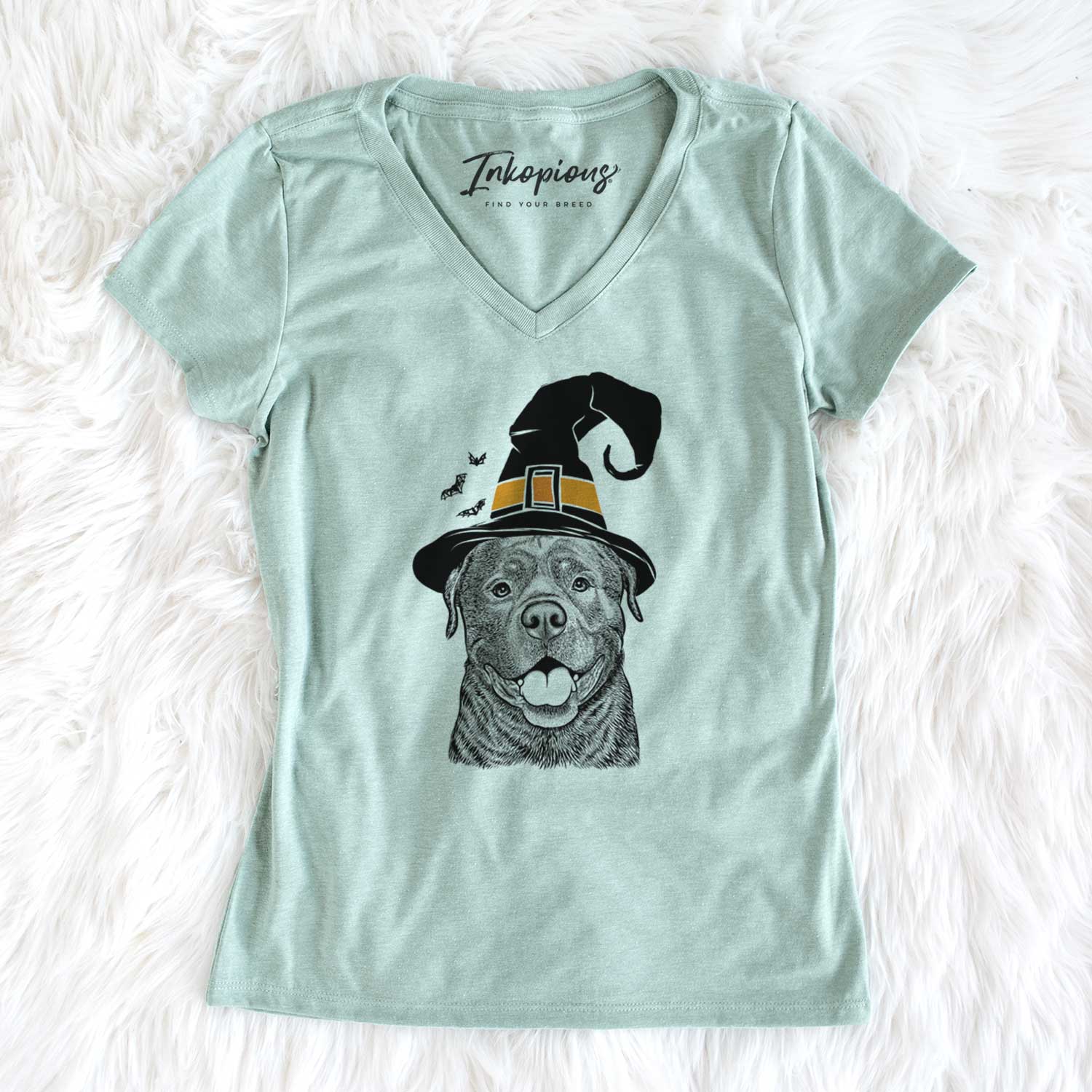 Witch Kojak the Rottweiler - Women's V-neck Shirt