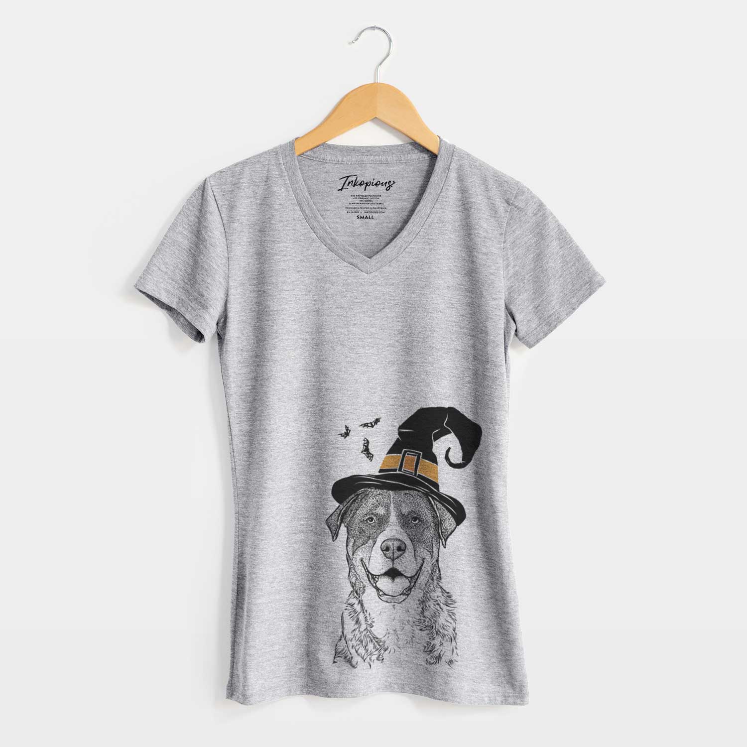Witch Leon the Greater Swiss Mountain Dog - Women's V-neck Shirt