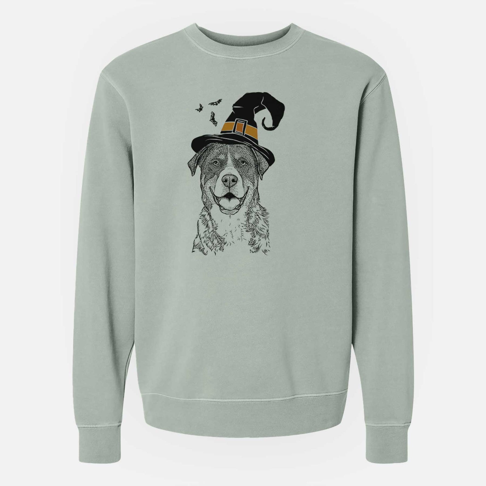 Witch Leon the Greater Swiss Mountain Dog - Unisex Pigment Dyed Crew Sweatshirt