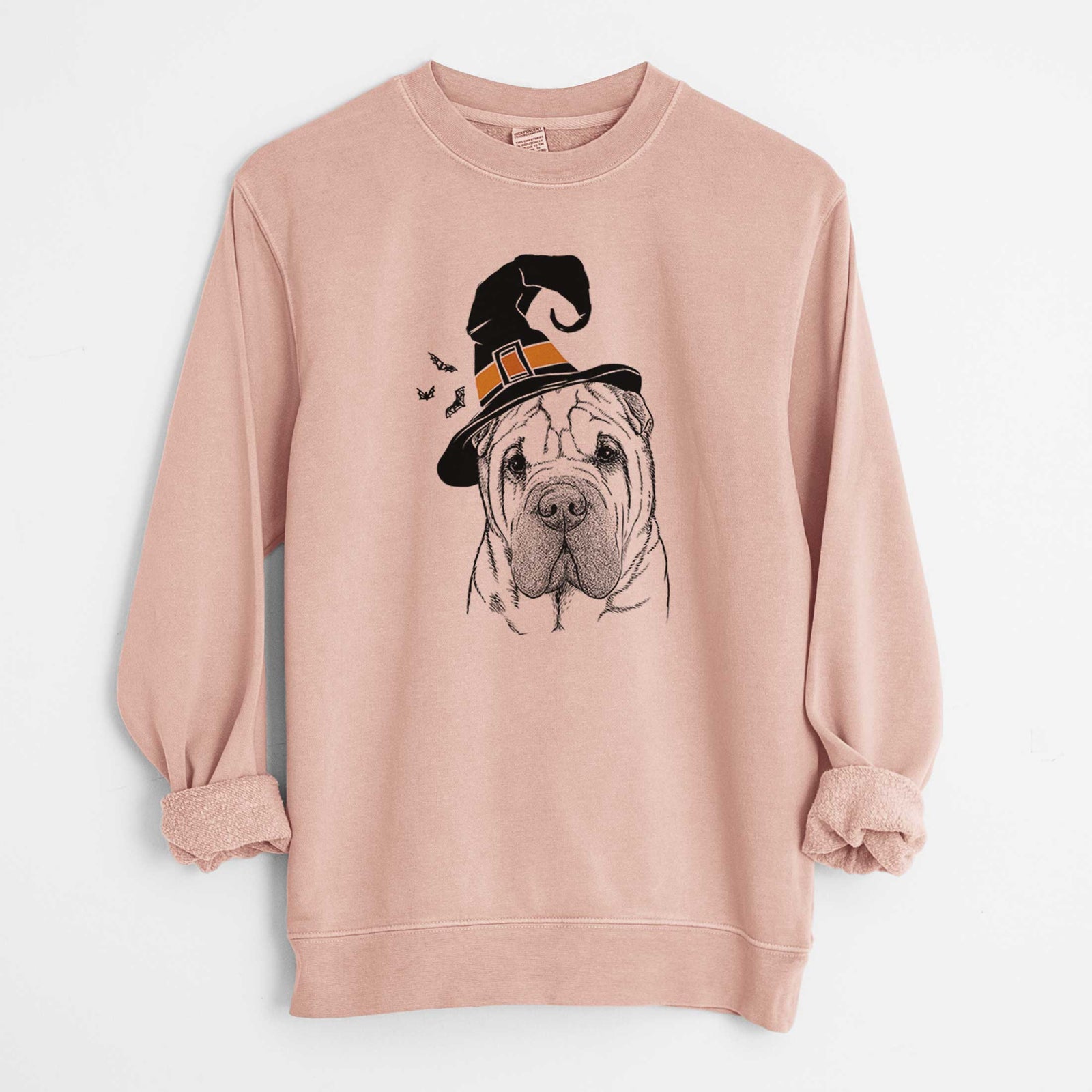 Witch Lilly the Shar Pei - Unisex Pigment Dyed Crew Sweatshirt
