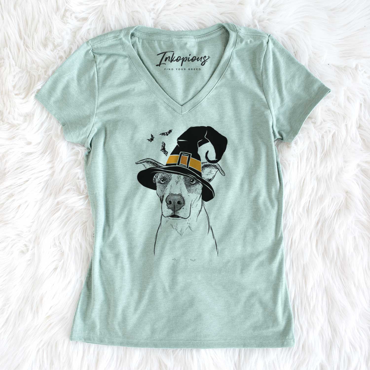 Witch Lily the Mixed Breed - Women's V-neck Shirt