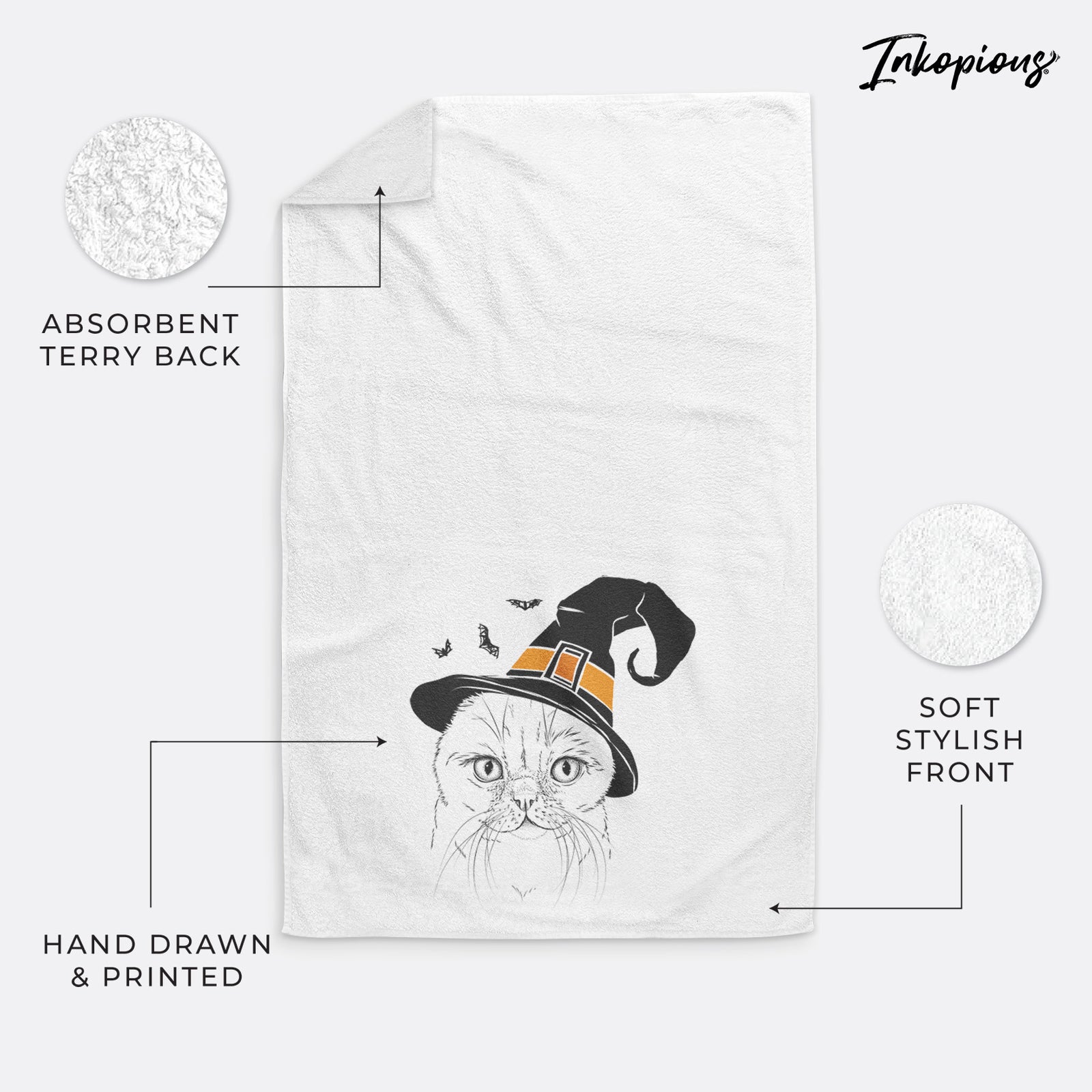 Lina the Exotic Fold Cat Decorative Hand Towel