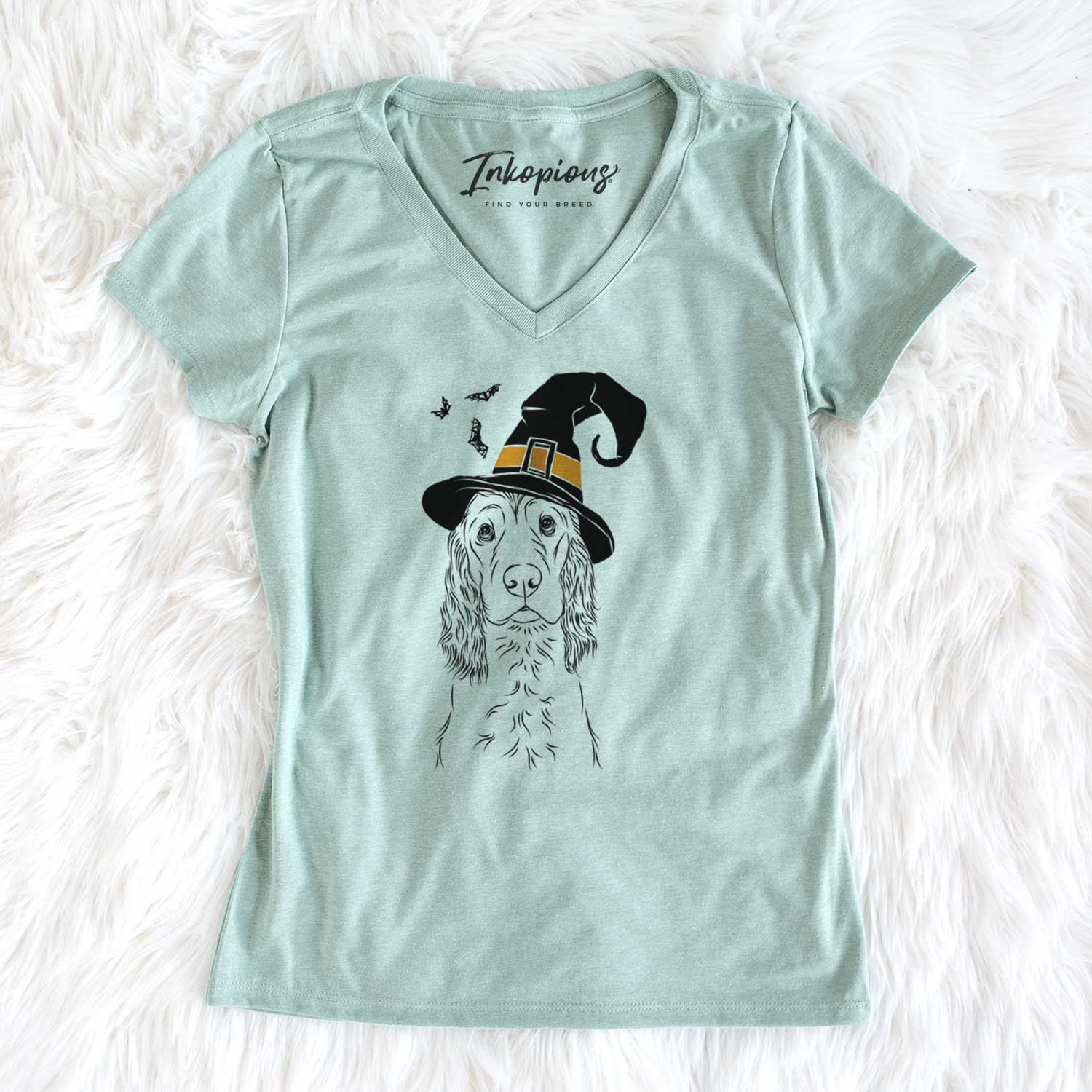 Witch Logan the Cocker Spaniel - Women's V-neck Shirt