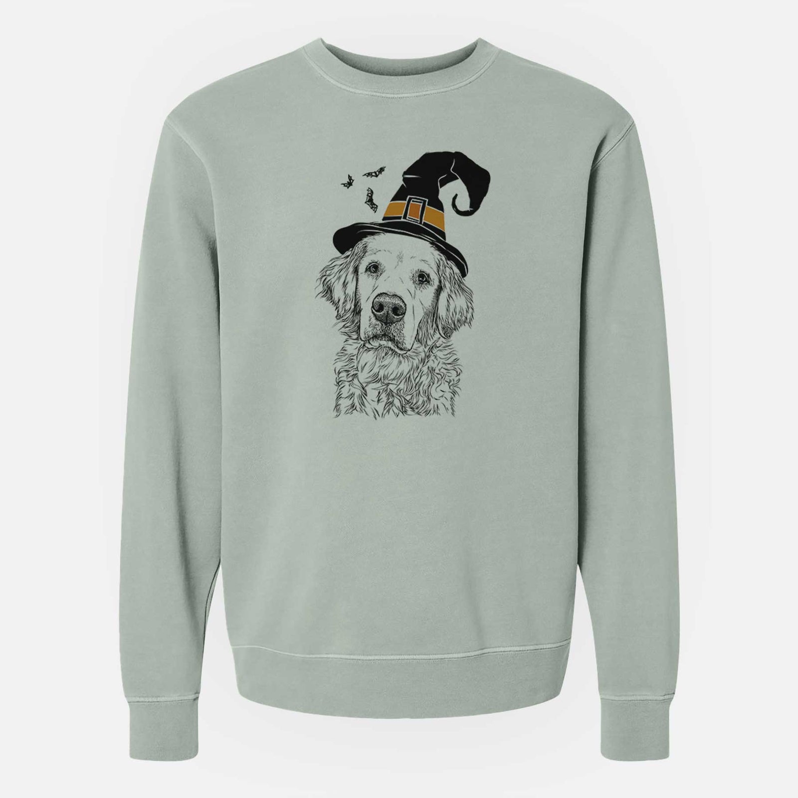Witch Loganator the Golden Retriever - Unisex Pigment Dyed Crew Sweatshirt