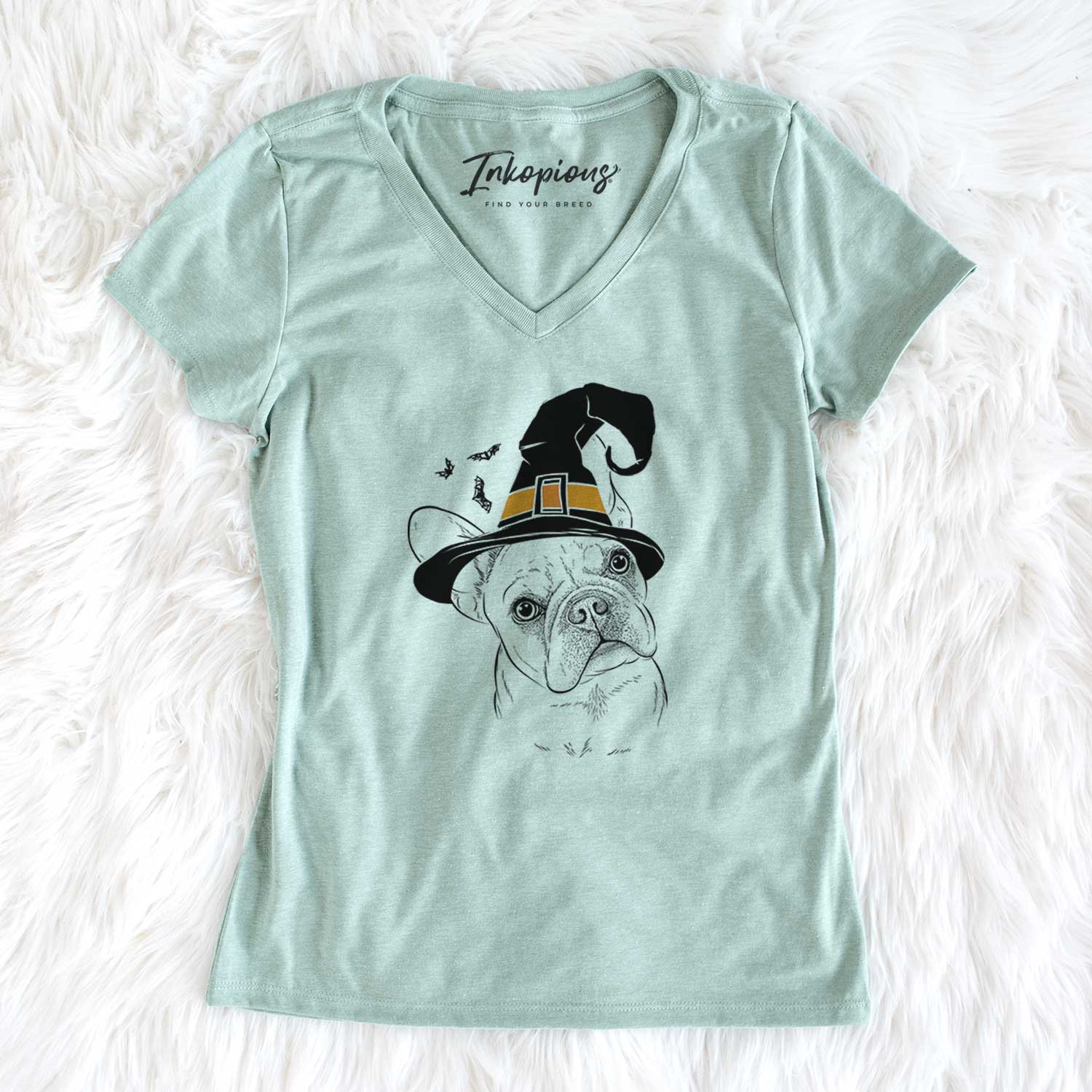 Witch Loki the French Bulldog - Women's V-neck Shirt