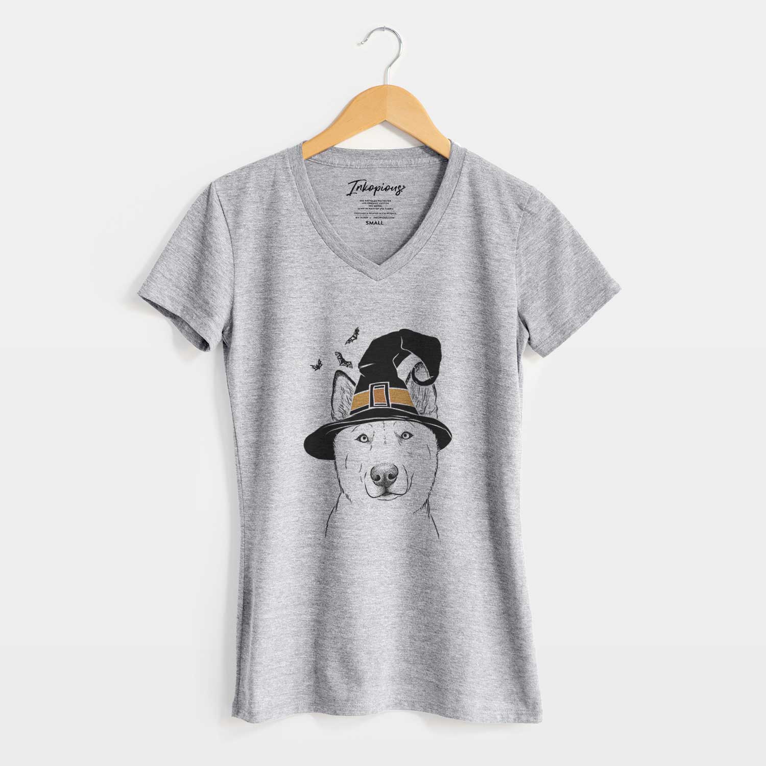 Witch London the Siberian Husky - Women's V-neck Shirt