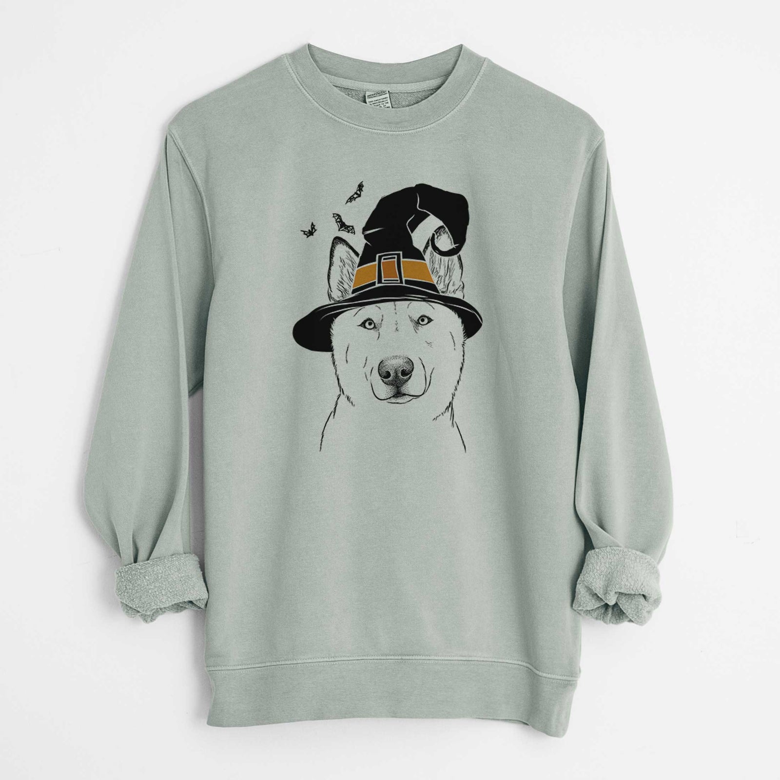 Witch London the Siberian Husky - Unisex Pigment Dyed Crew Sweatshirt