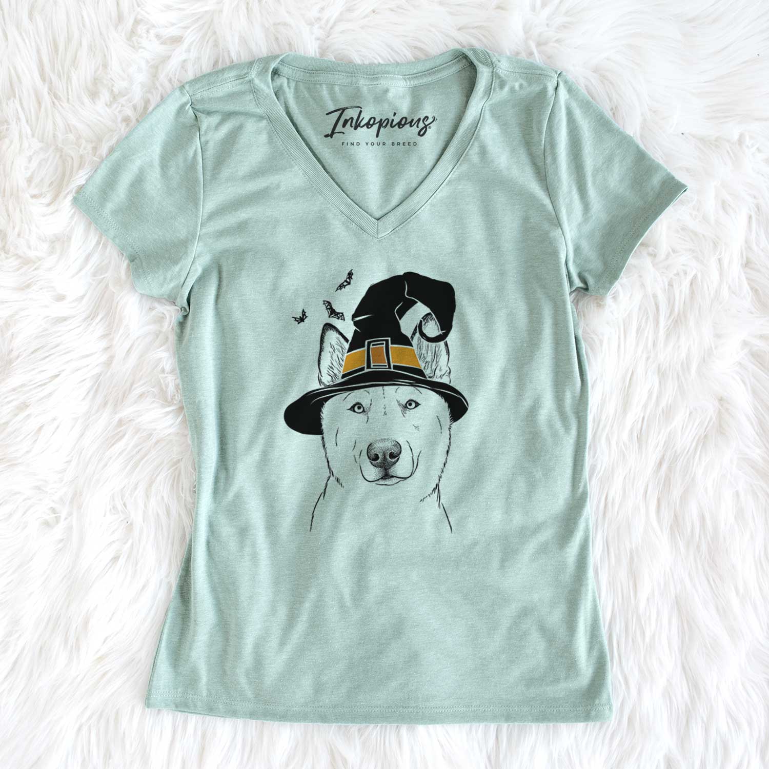 Witch London the Siberian Husky - Women's V-neck Shirt