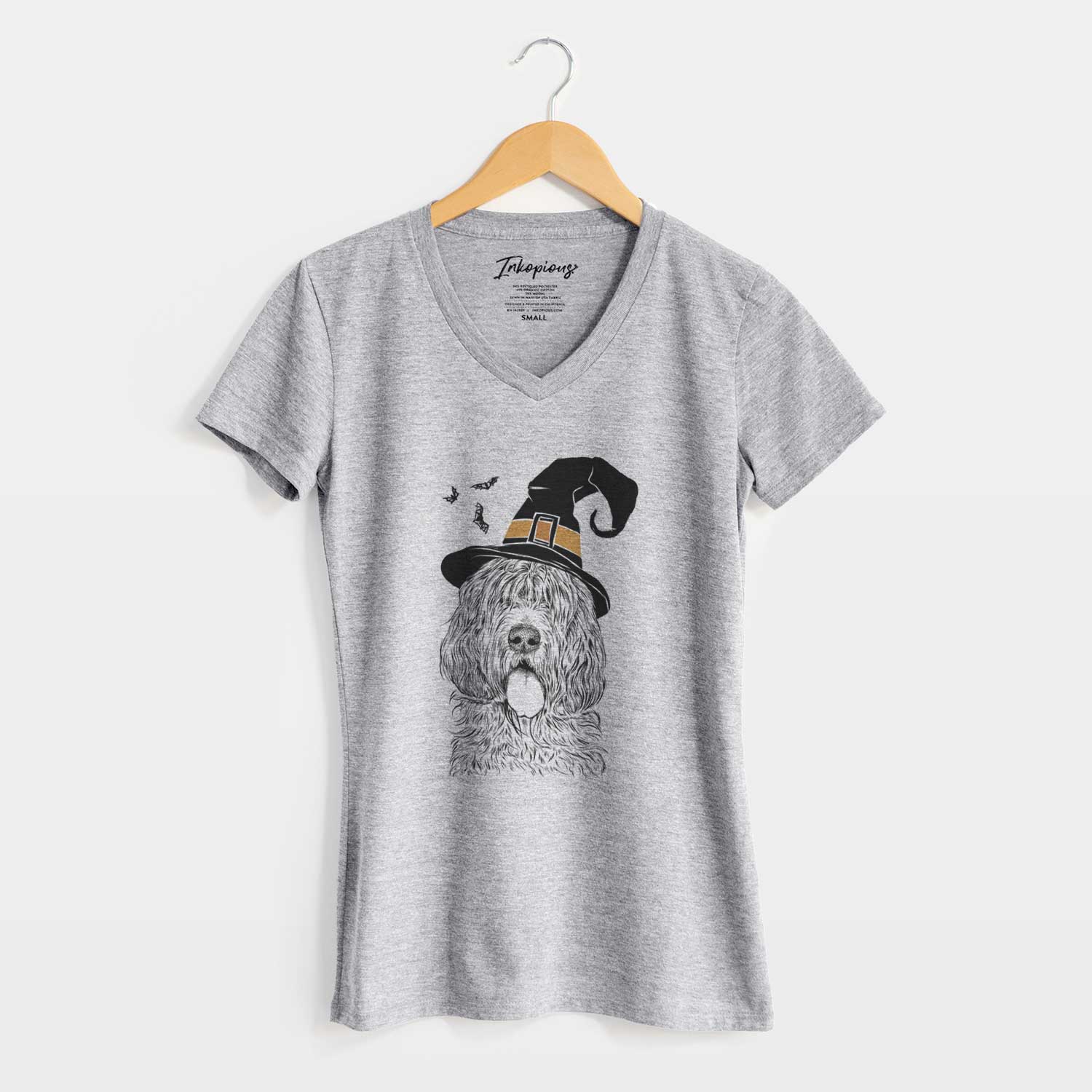 Witch Lou the Otterhound - Women's V-neck Shirt