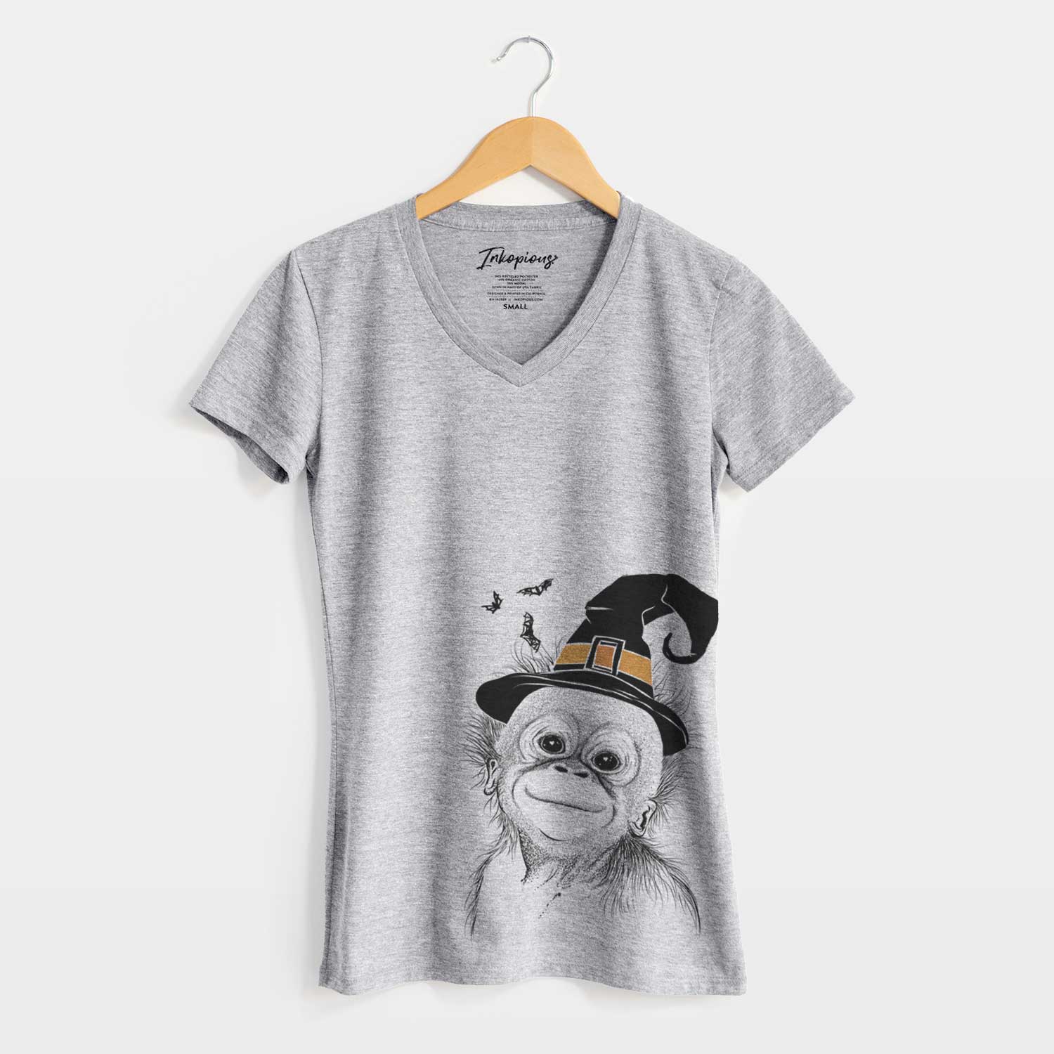 Witch Louie the Baby Orangutan - Women's V-neck Shirt