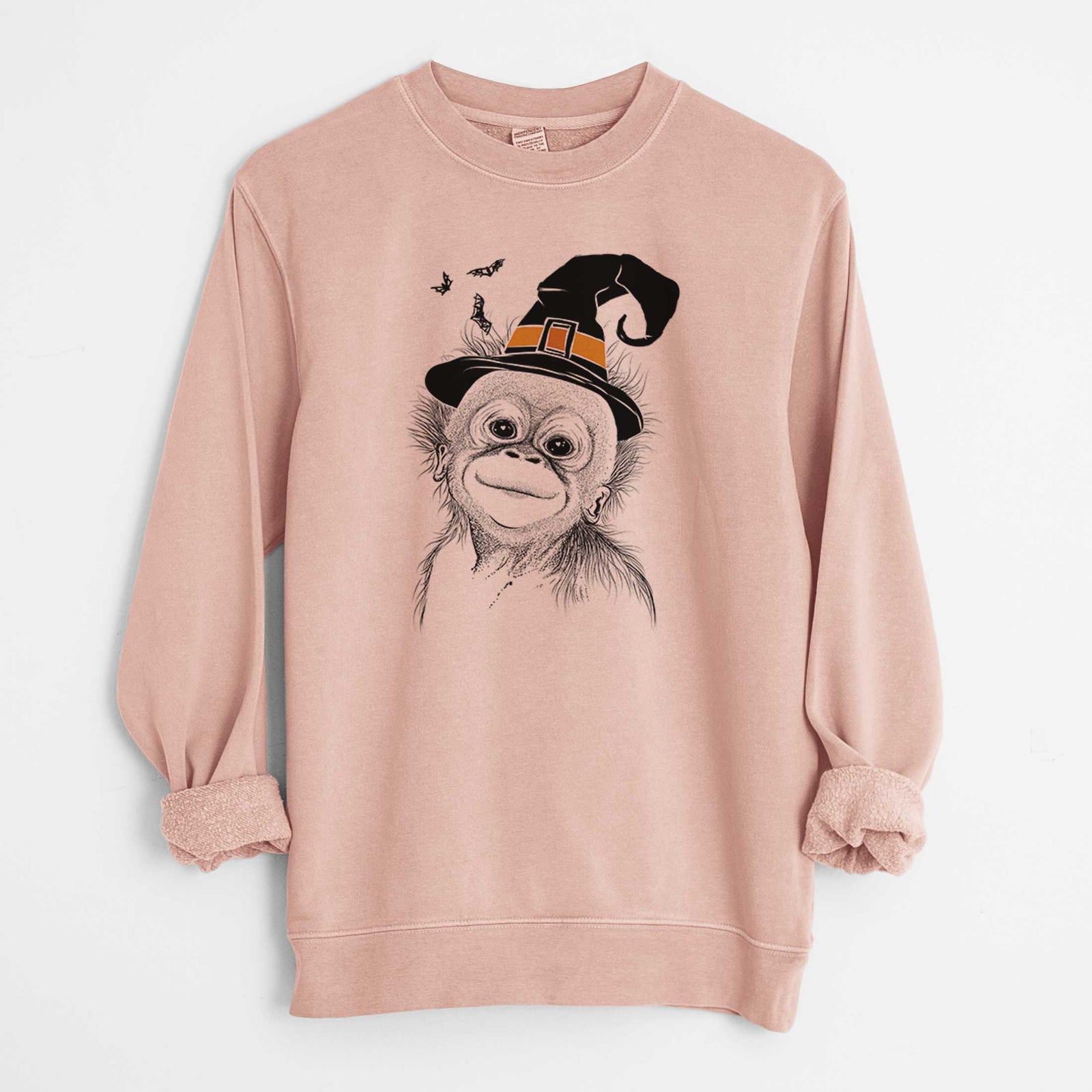Witch Louie the Baby Orangutan - Unisex Pigment Dyed Crew Sweatshirt