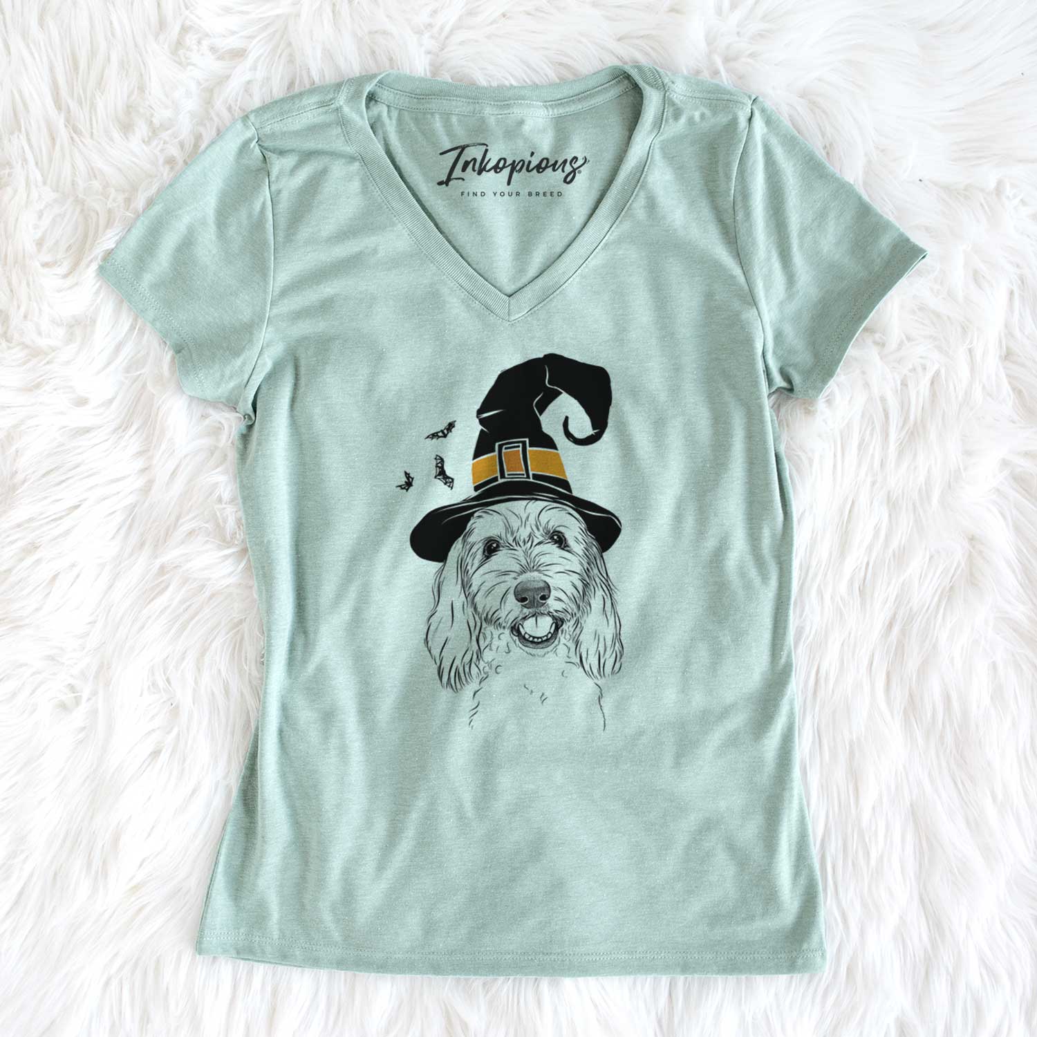 Witch Louie the Coton de Tulear - Women's V-neck Shirt