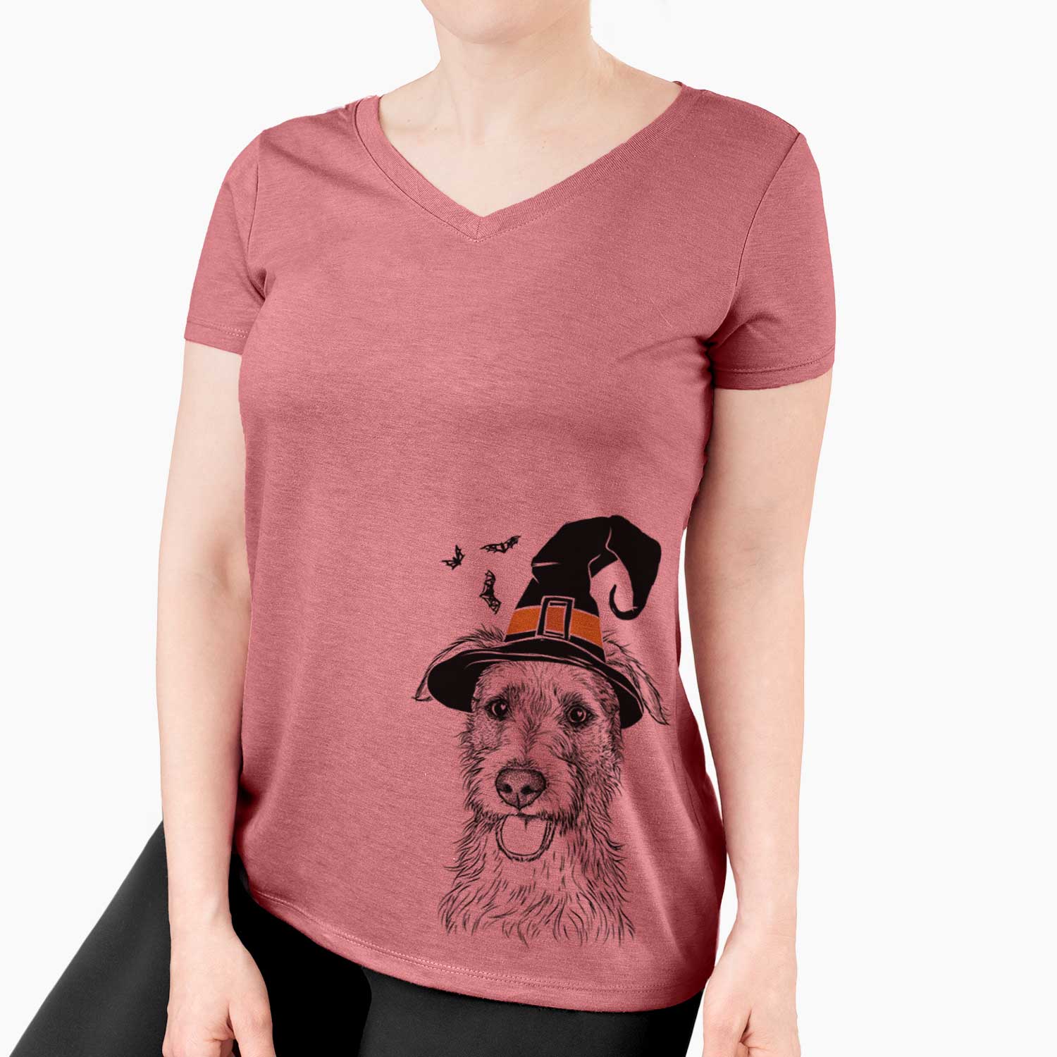 Witch Maggie the Terrier Mix - Women's V-neck Shirt