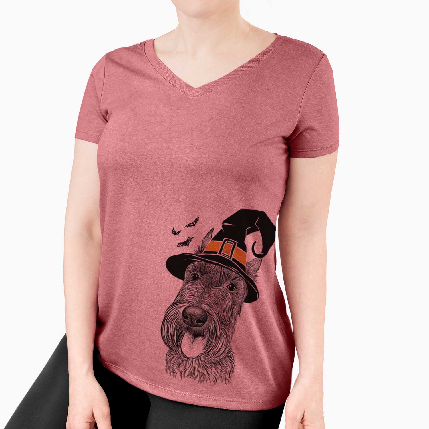 Witch Magnus the Scottish Terrier - Women's V-neck Shirt