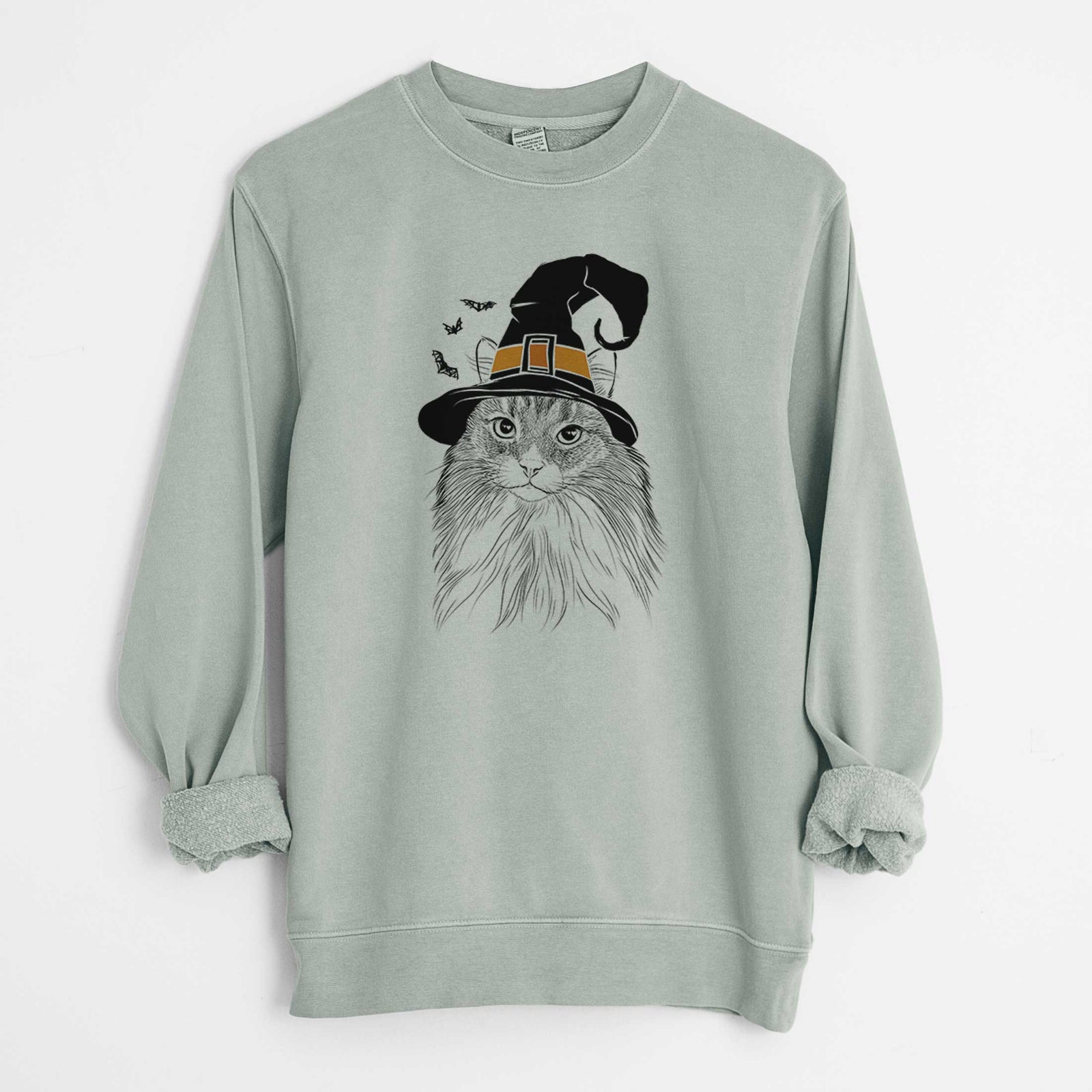 Witch Maks the Siberian Cat - Unisex Pigment Dyed Crew Sweatshirt