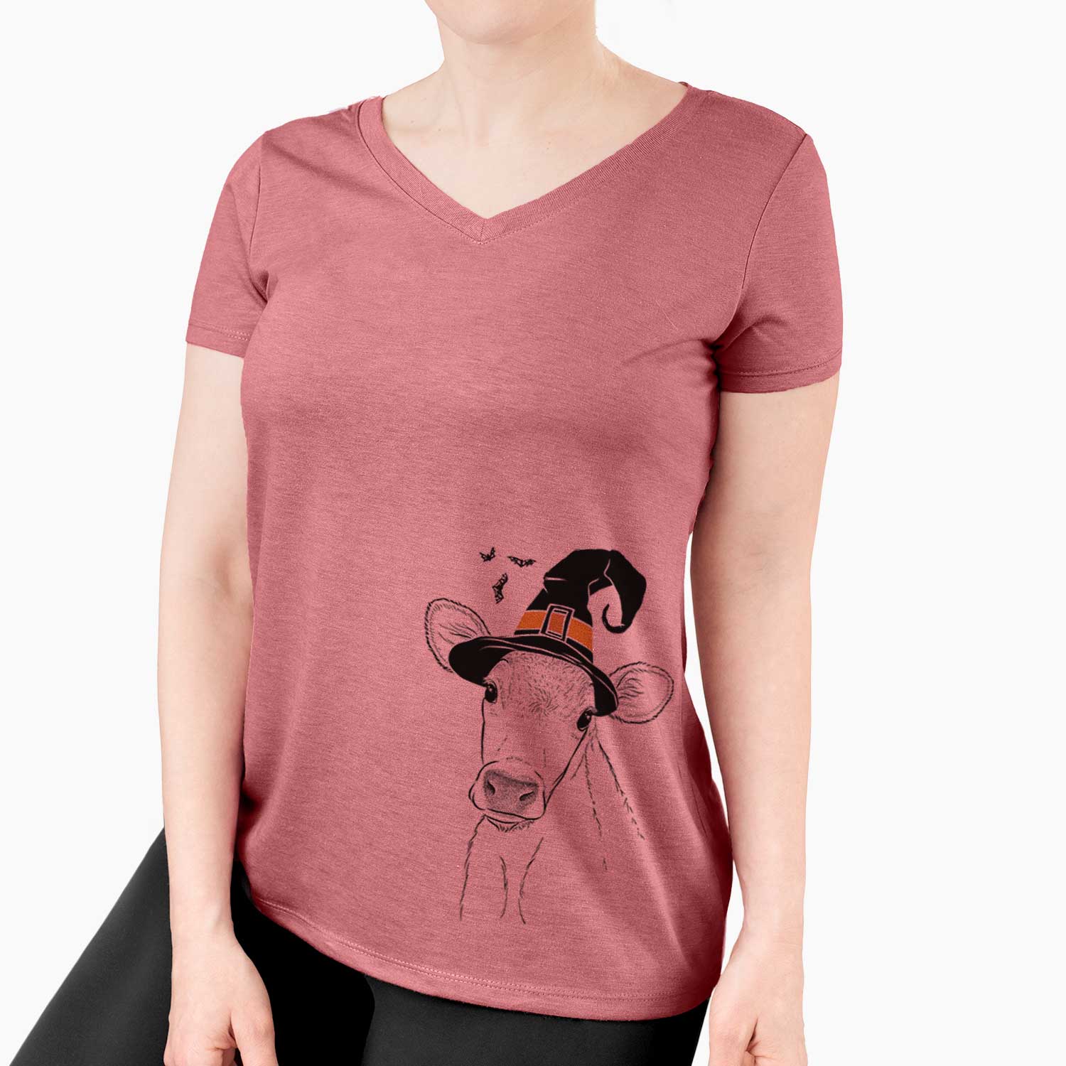 Witch Malu the Cow - Women's V-neck Shirt