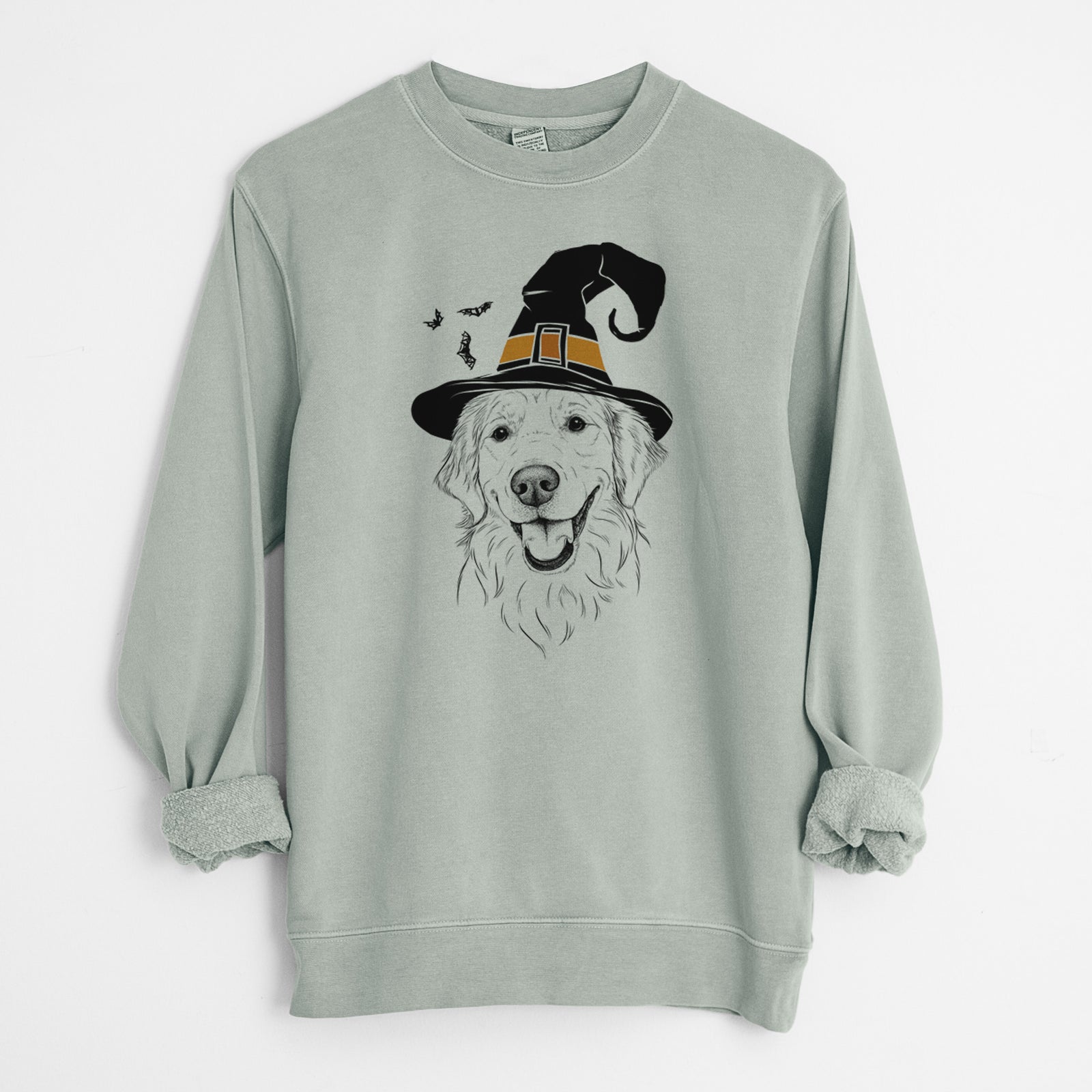 Witch Maple the Golden Retriever - Unisex Pigment Dyed Crew Sweatshirt