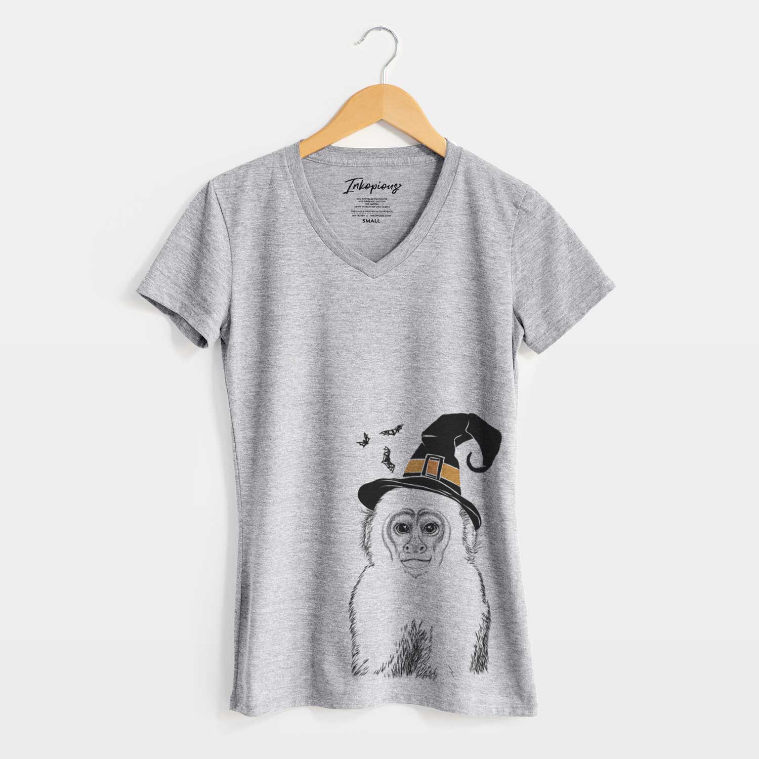 Witch Marcel the Capuchin Monkey - Women's V-neck Shirt