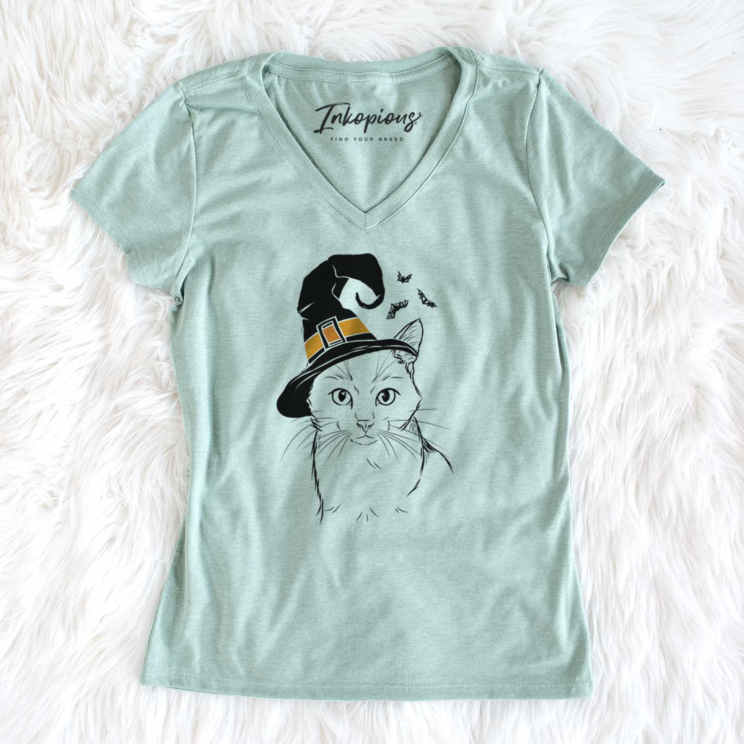 Witch Maverick the Cat - Women's V-neck Shirt