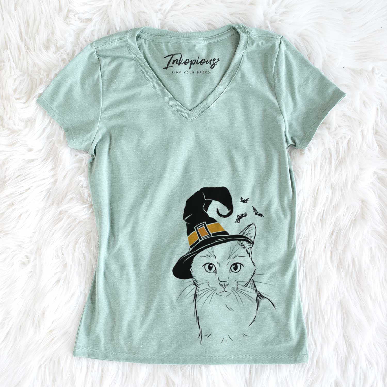 Witch Maverick the Cat - Women's V-neck Shirt