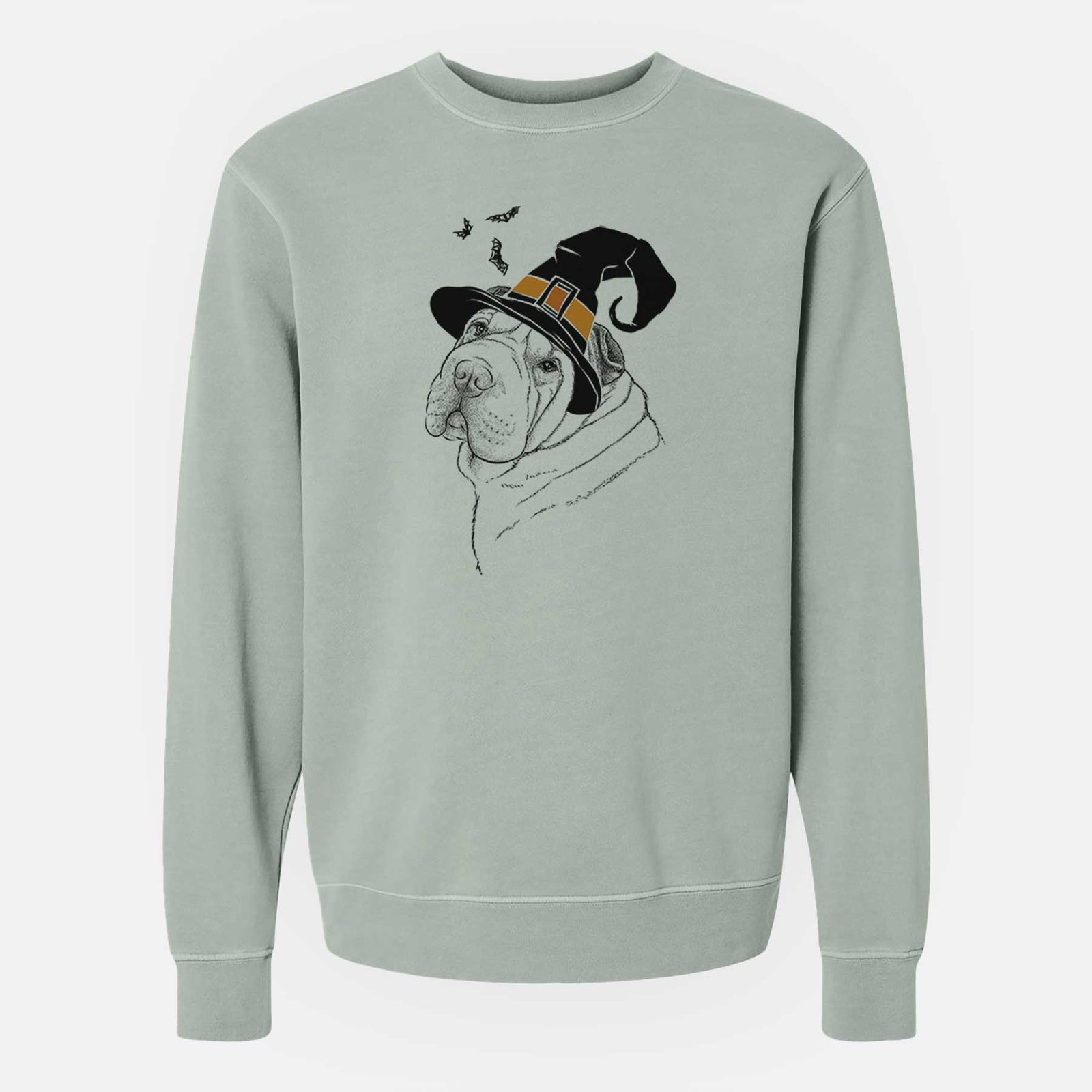 Witch Maximus the Shar Pei - Unisex Pigment Dyed Crew Sweatshirt