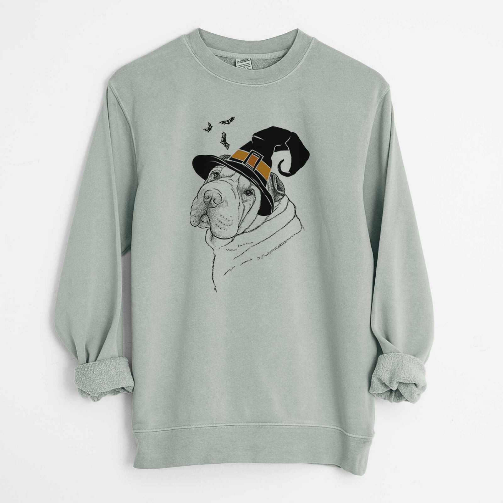 Witch Maximus the Shar Pei - Unisex Pigment Dyed Crew Sweatshirt
