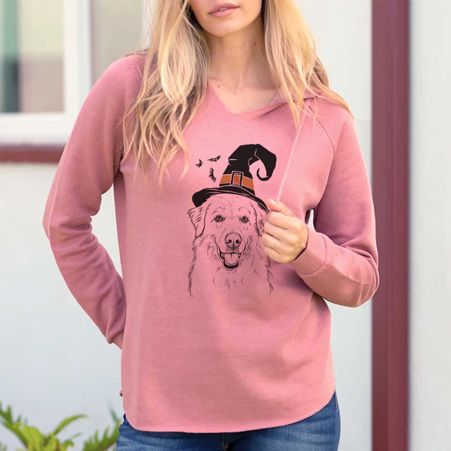 Witch Meg the Great Pyrenees - Cali Wave Hooded Sweatshirt