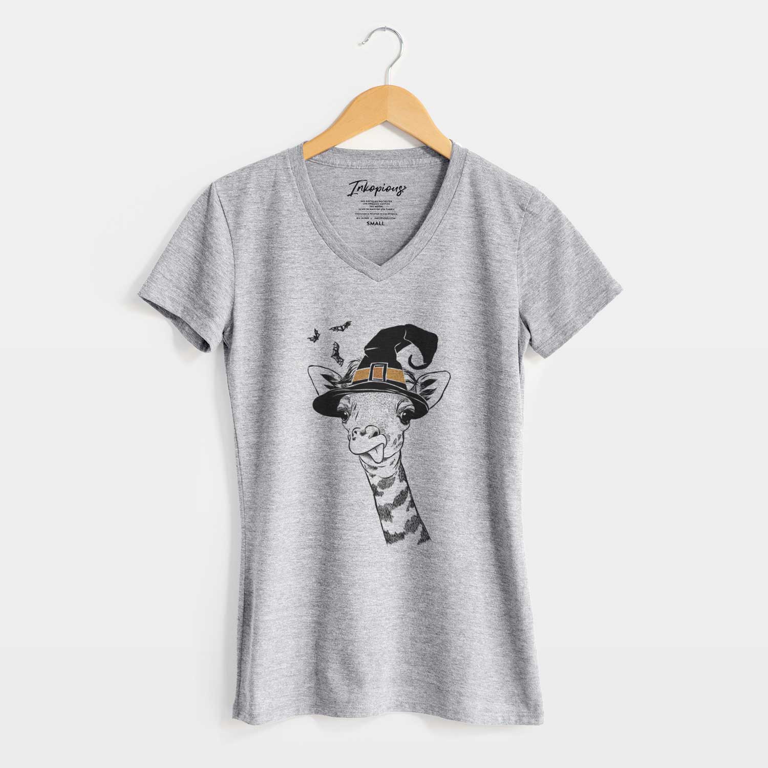 Witch Mel the Baby Giraffe - Women's V-neck Shirt