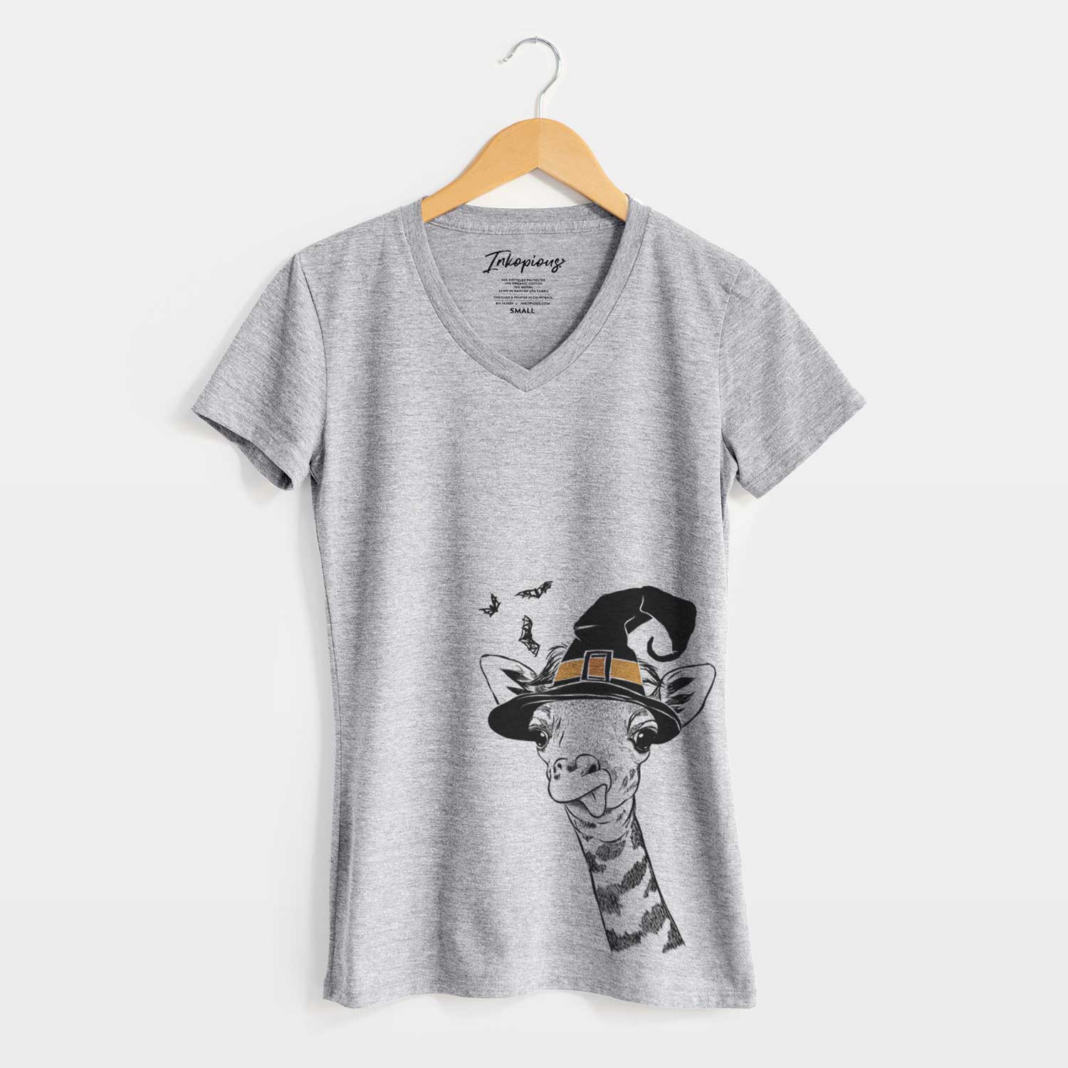 Witch Mel the Baby Giraffe - Women's V-neck Shirt