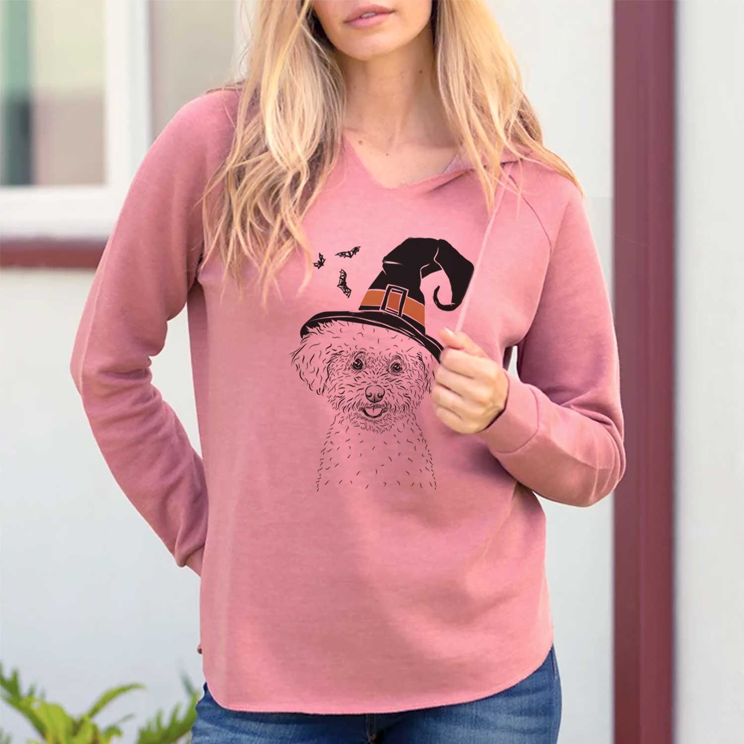 Witch Mickey the Bichon Frise - Cali Wave Hooded Sweatshirt