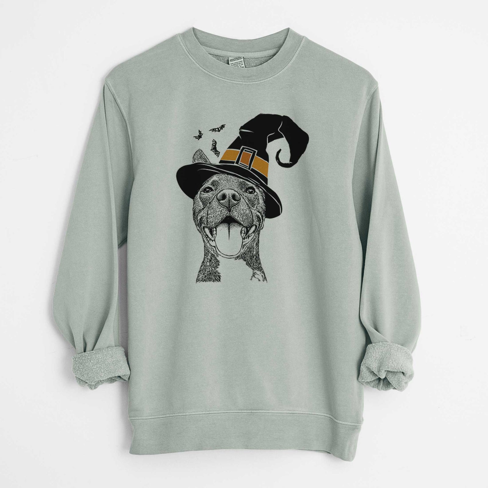 Witch Milo the Pitbull Mix - Unisex Pigment Dyed Crew Sweatshirt
