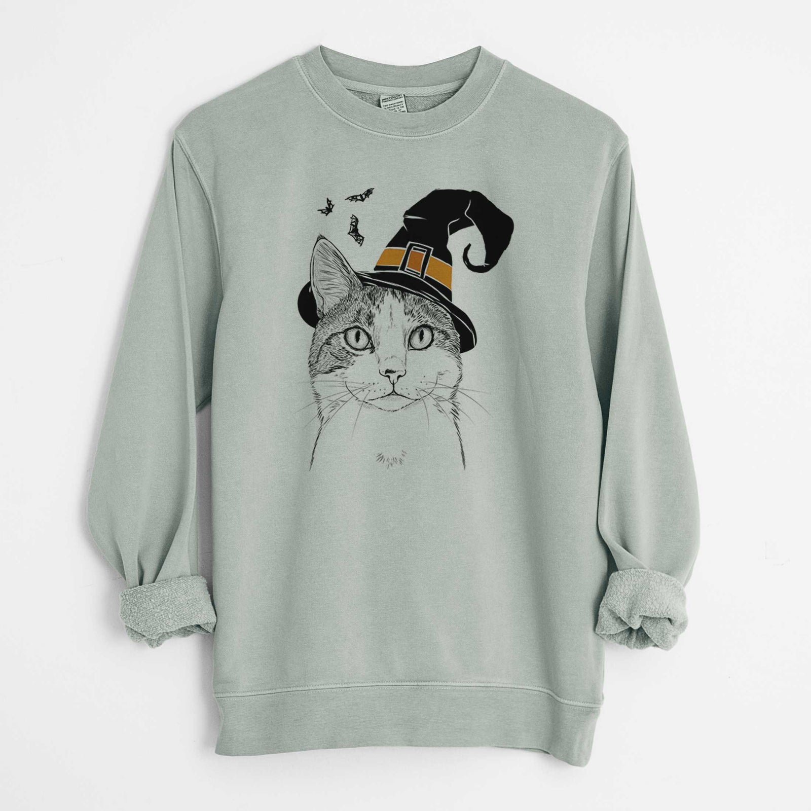 Witch Mini Griffin the Domestic Shorthair Cat - Unisex Pigment Dyed Crew Sweatshirt