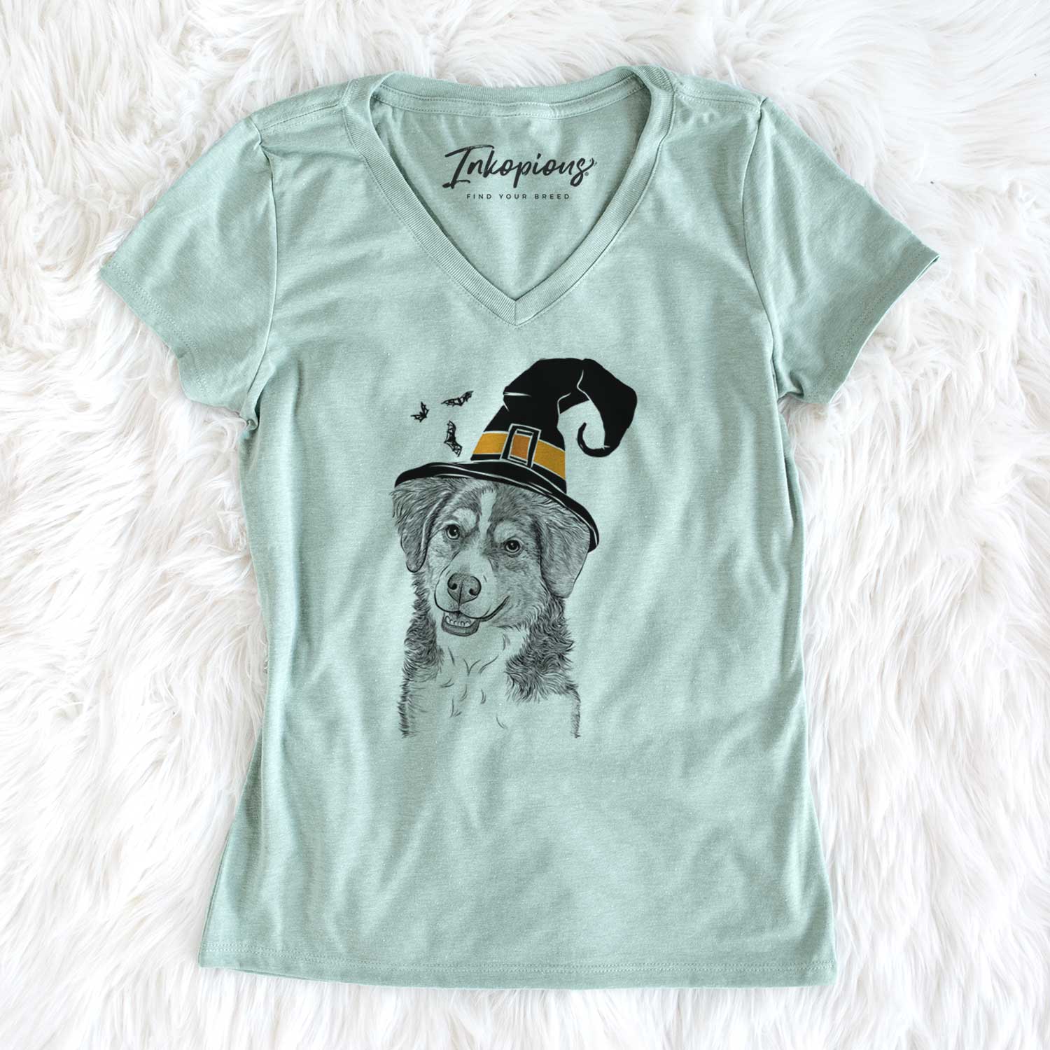 Witch Molly the Miniature Bernedoodle - Women's V-neck Shirt