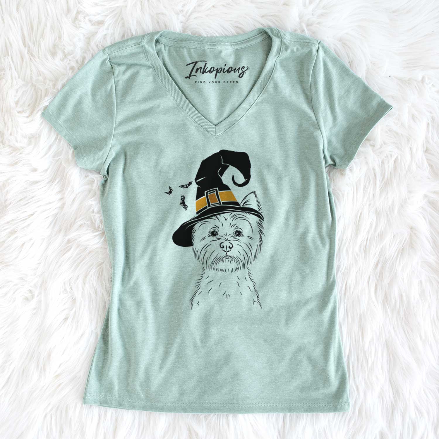 Witch Murphy the West Highland Terrier - Women's V-neck Shirt