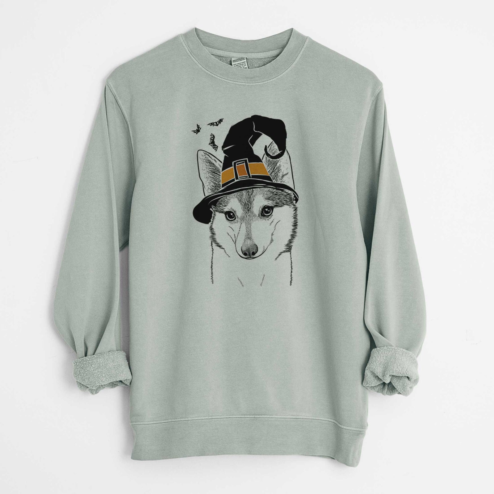 Witch Nami the Alaskan Klee Kai - Unisex Pigment Dyed Crew Sweatshirt