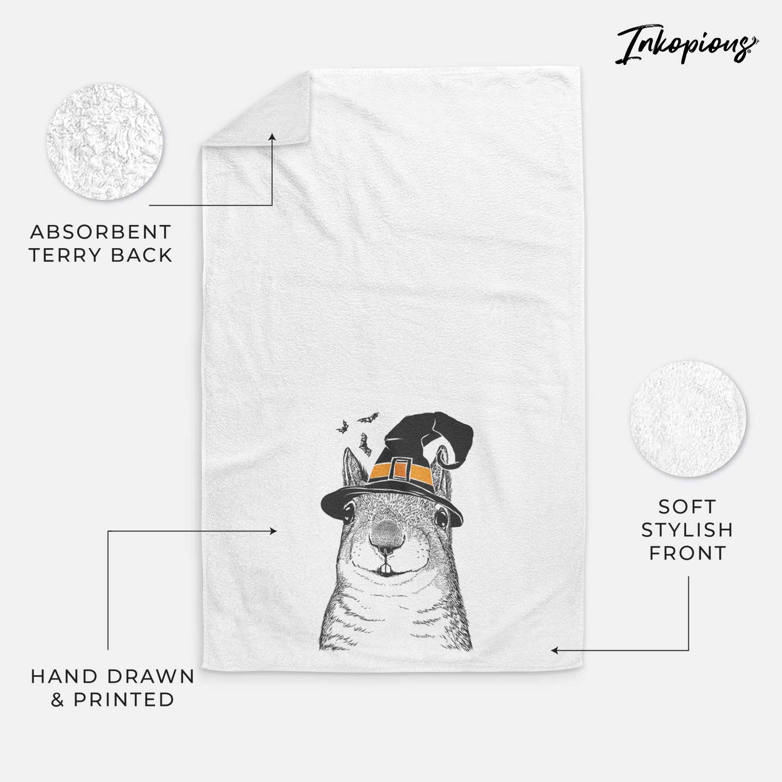 Nibbles the Squirrel Decorative Hand Towel