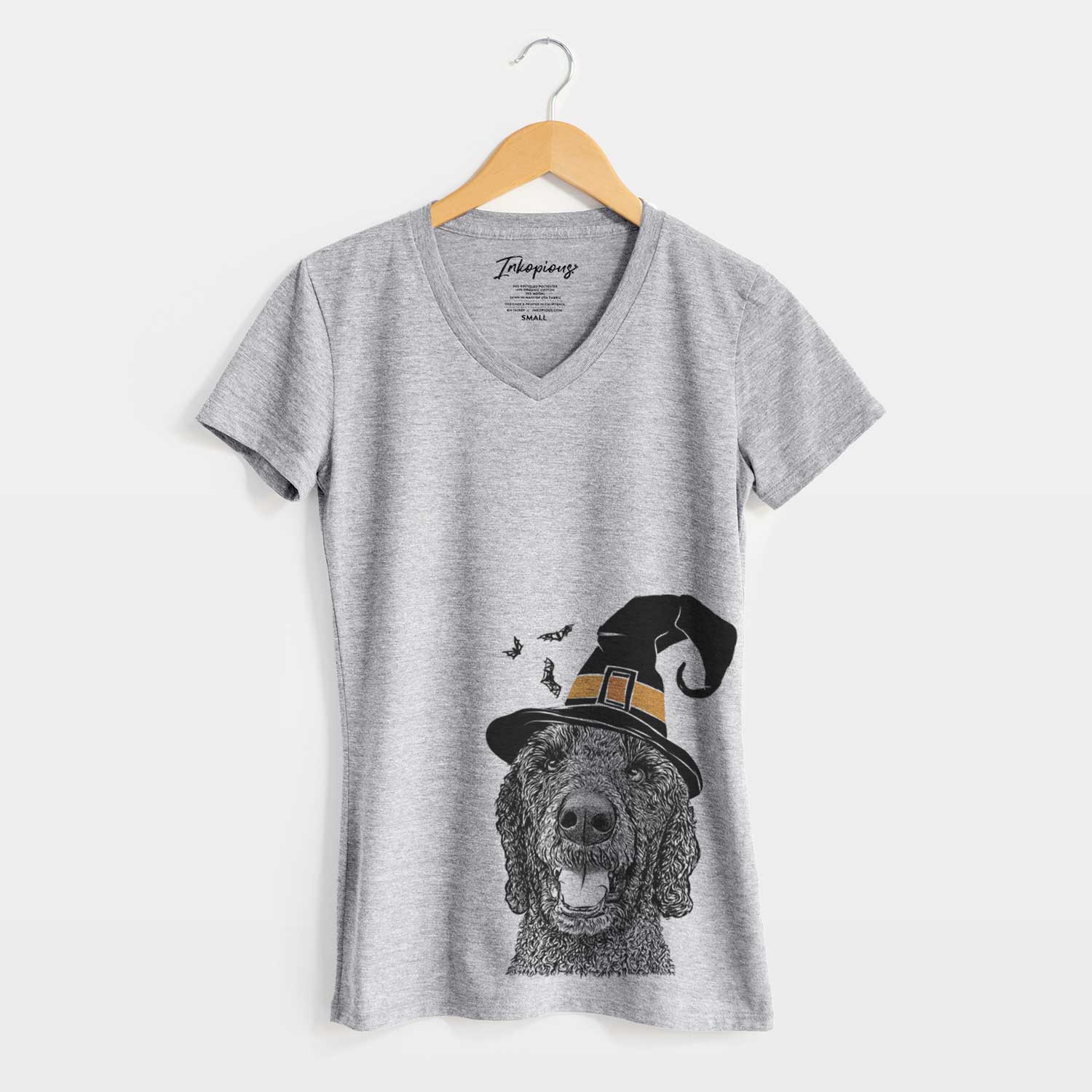 Witch Obi James the Goldendoodle - Women's V-neck Shirt