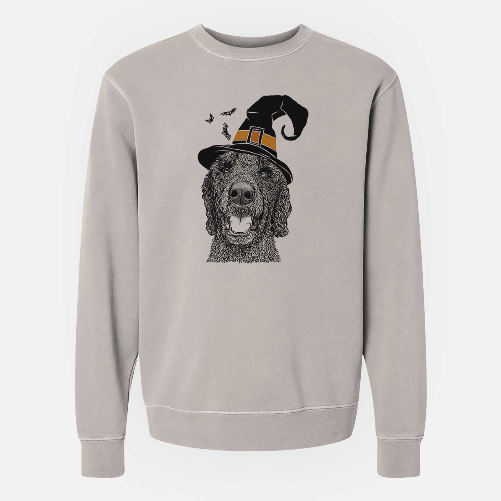 Witch Obi James the Goldendoodle - Unisex Pigment Dyed Crew Sweatshirt